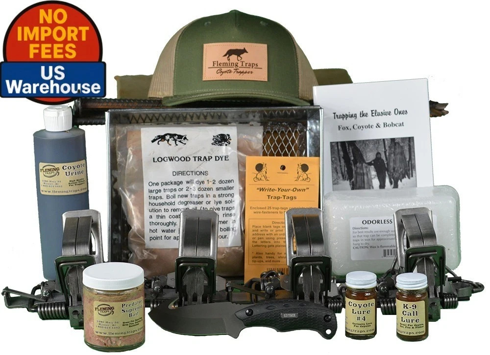 Coyote Trapping Kit Standard Starter Set Includes Free Skinning Knife & Hat