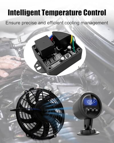 Digital Thermatic Fan Switch Kit 12V and 24V Replace DC-0444 Adjustable