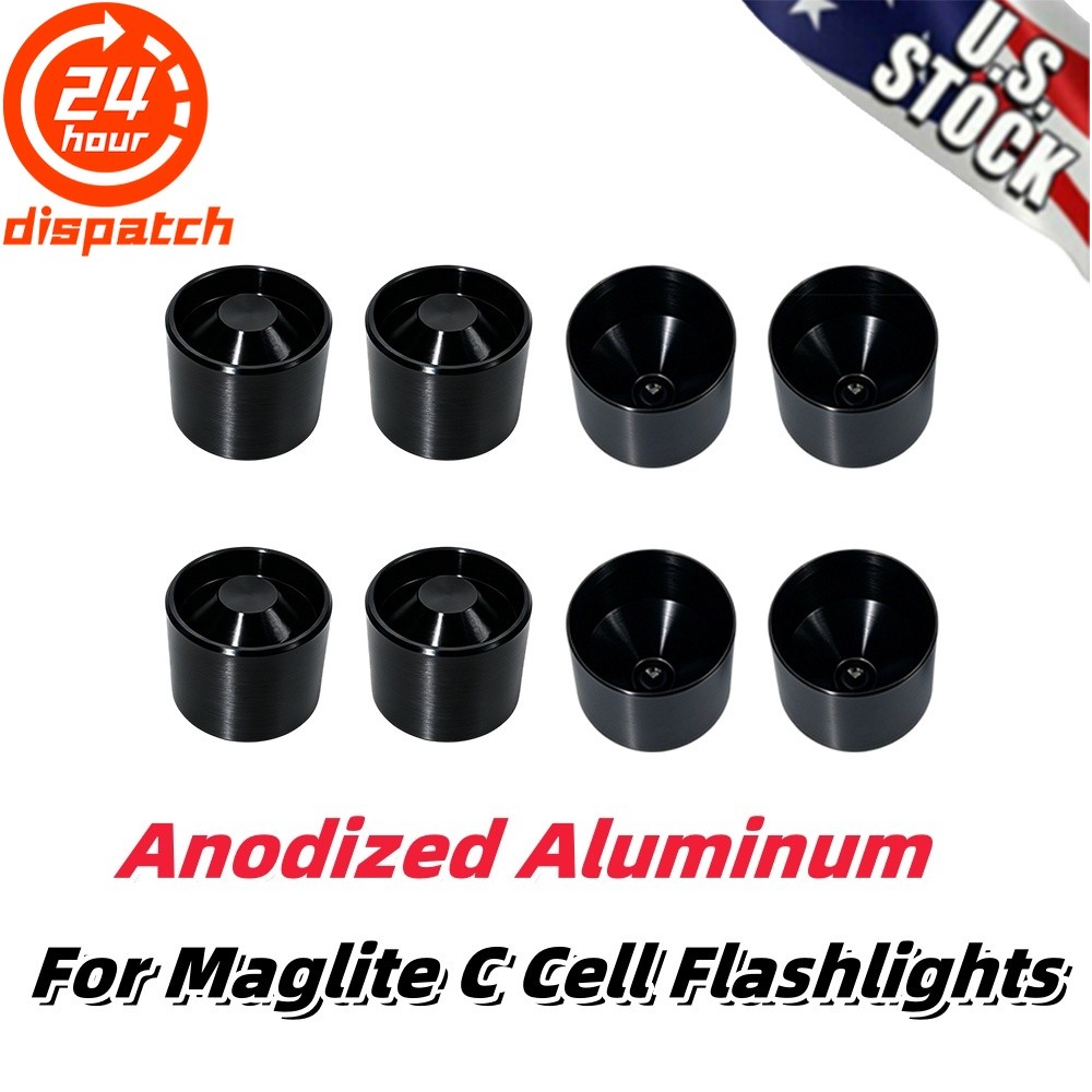 For Maglite C Cell Dry Storage Hidden Cups-Non Freeze Anodized Aluminum Plugs