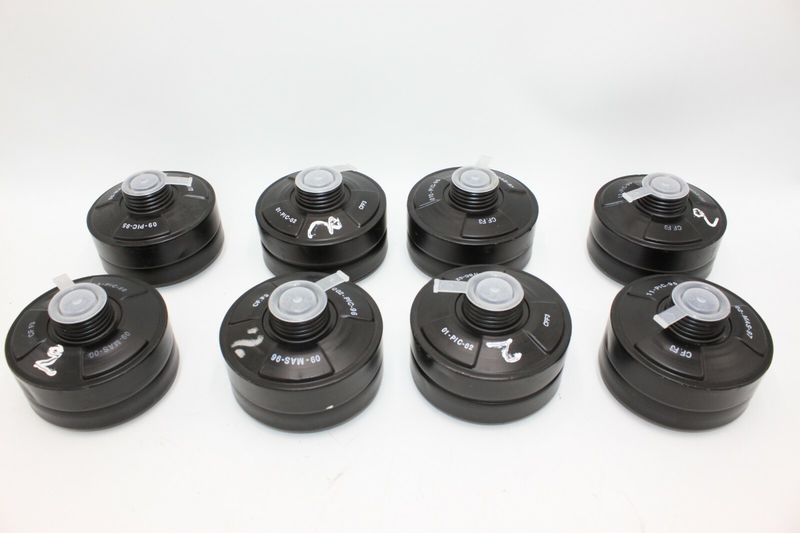 (8) Military Gas Mask Filters 40mm NATO Israeli Polish Russian MP5 Canister PIC