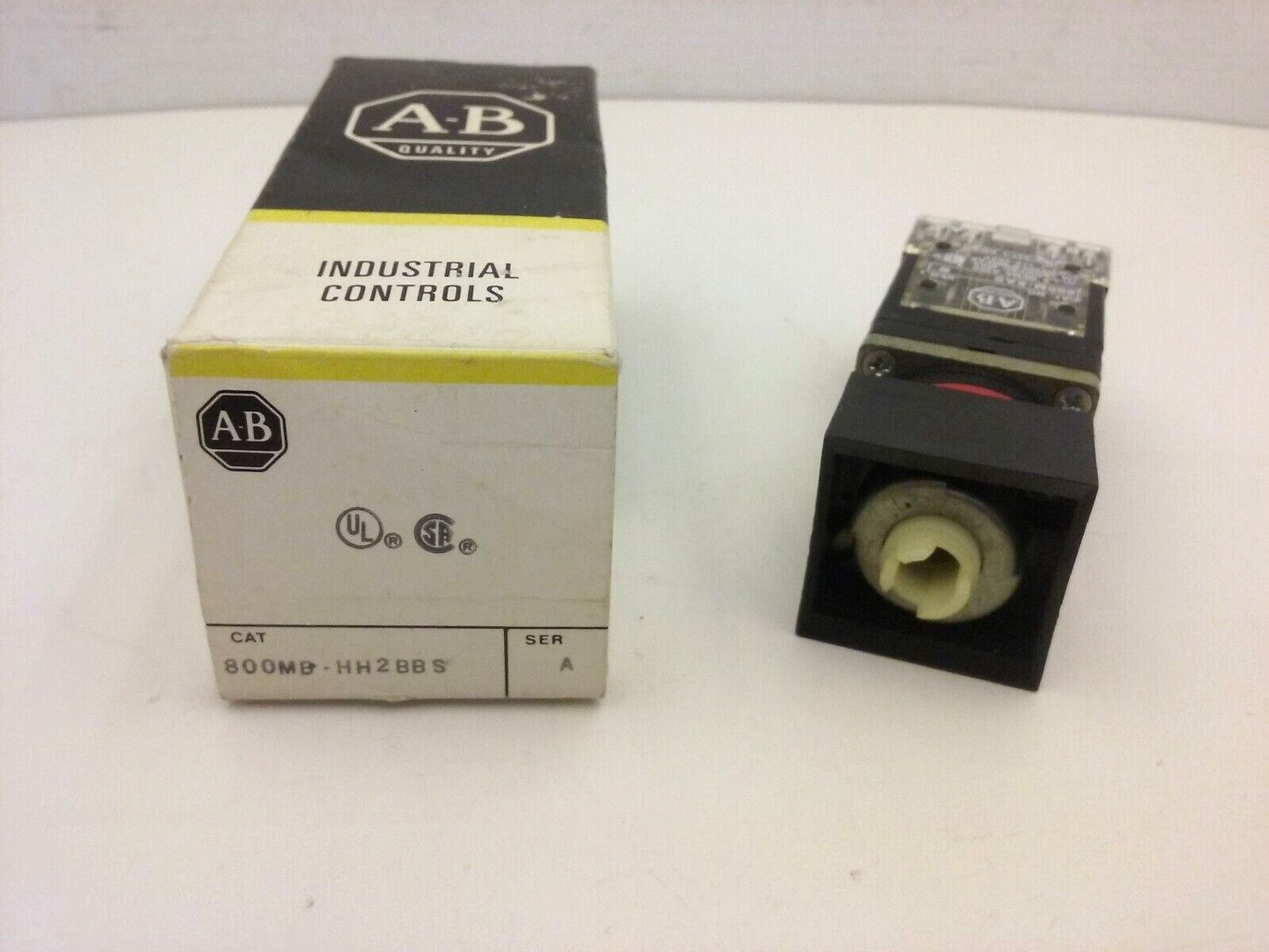 ALLEN BRADLEY 800MB-HH2BBS SELECTOR SWITCH 300VAC 10A SERIES A NIB
