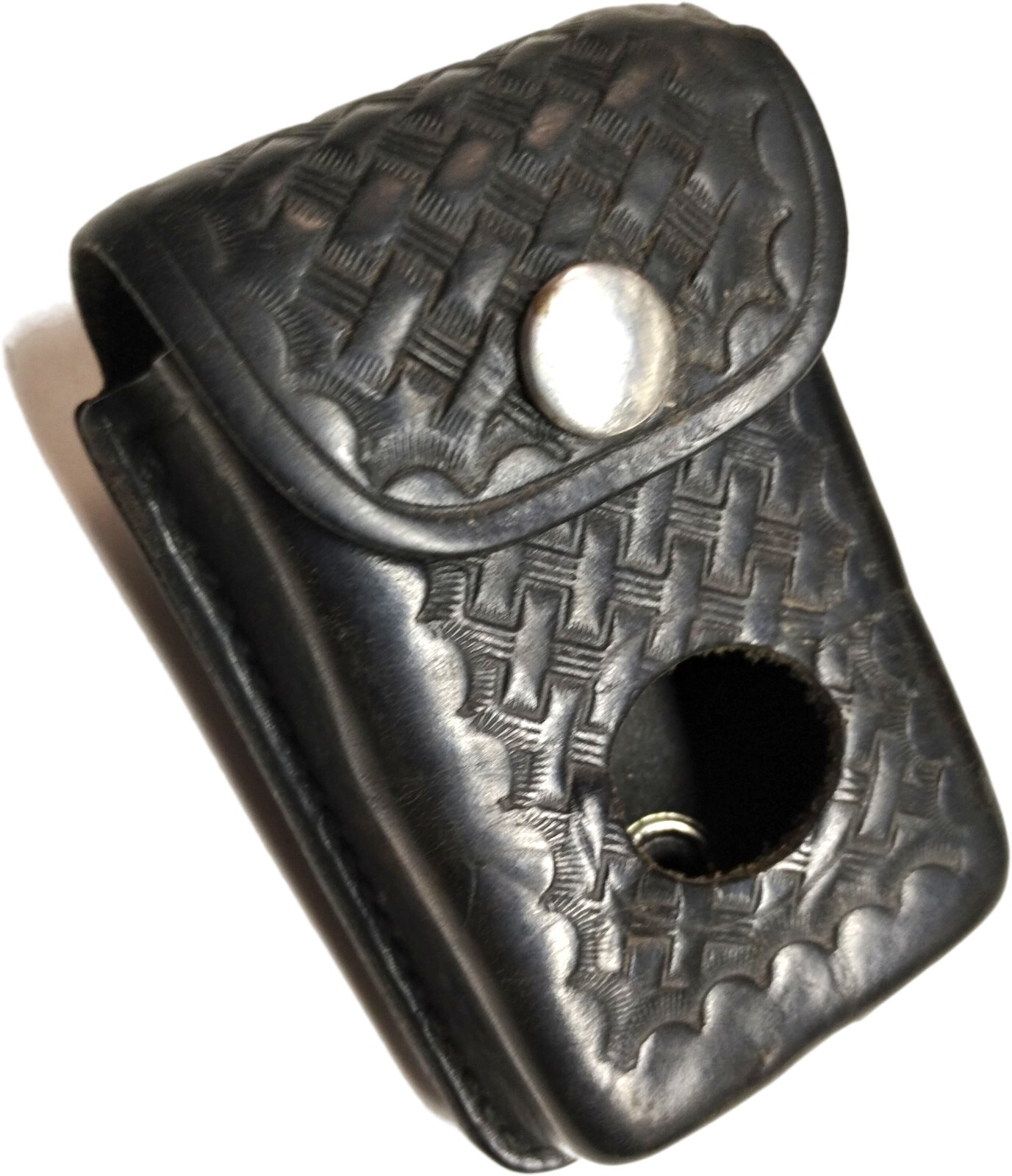 Tex Shoemaker 1002 Black Leather Police Holder For Patrol Window Control::Used