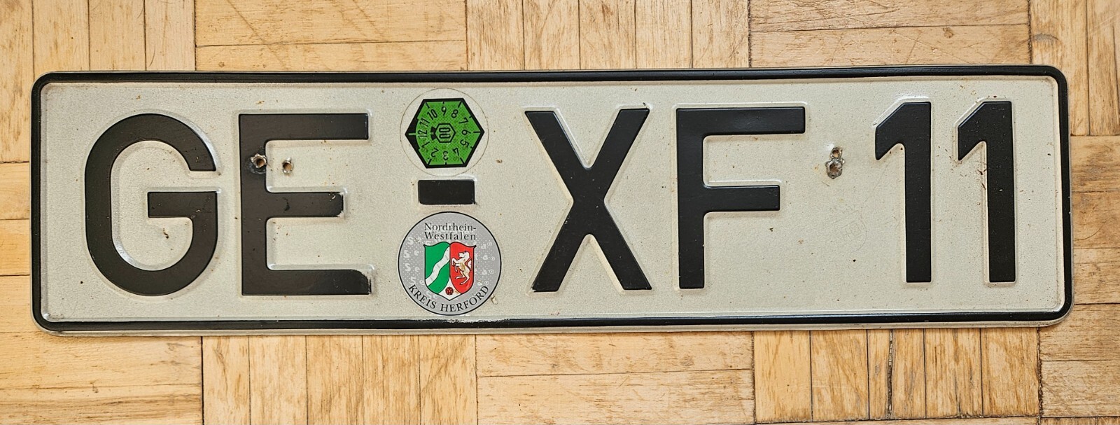 Old Germany Car's License Metal Plate Vehicle Number Sign Europe