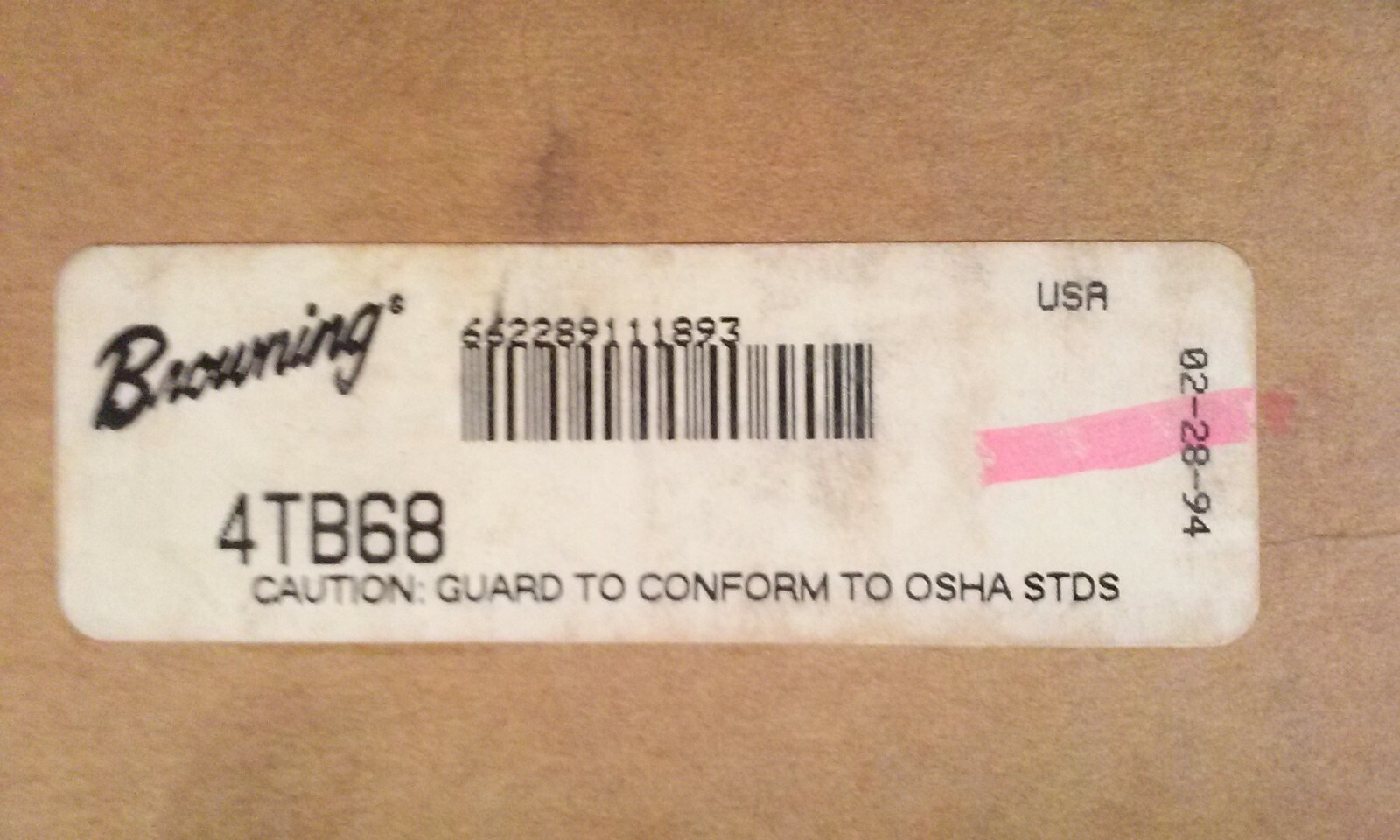Browning 4TB68 sheave, made in USA