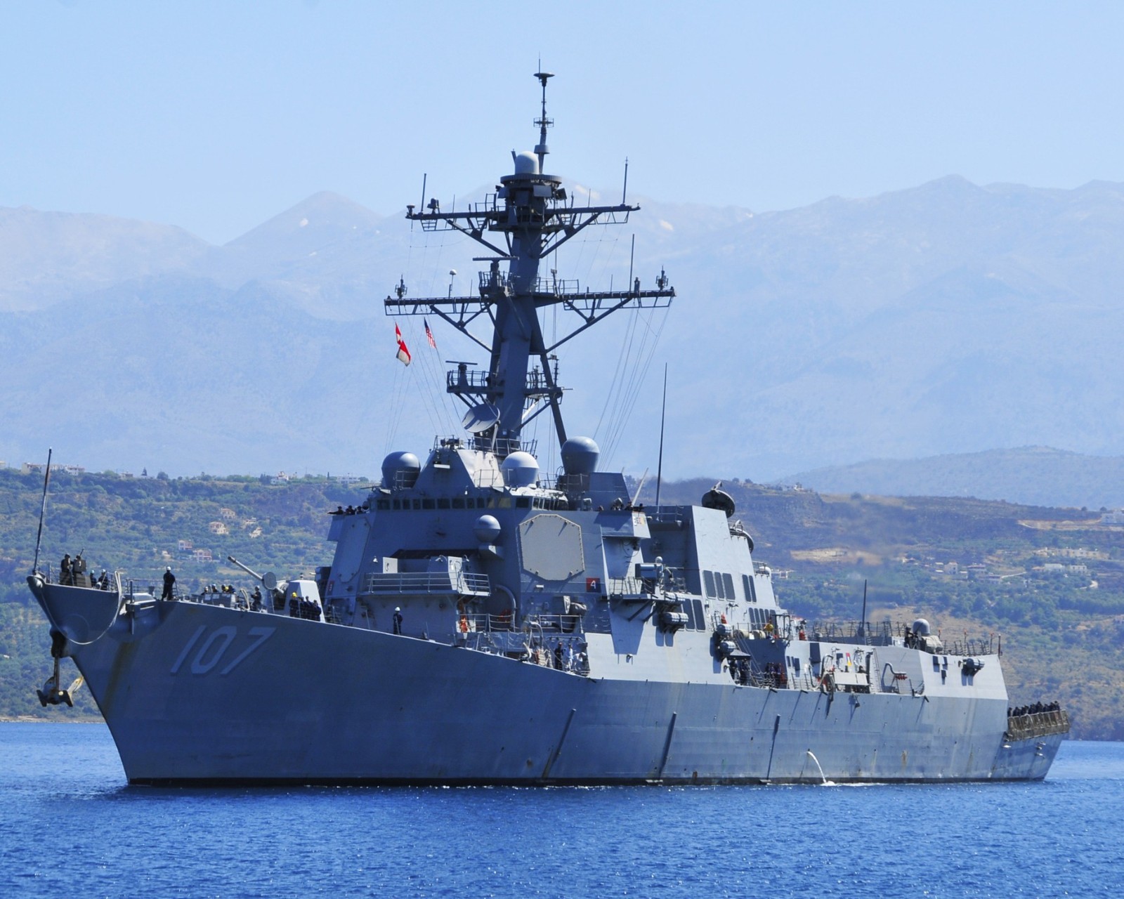 USS GRAVELY 8X10 PHOTO DDG-107 NAVY US USA GUIDED MISSILE DESTROYER SHIP