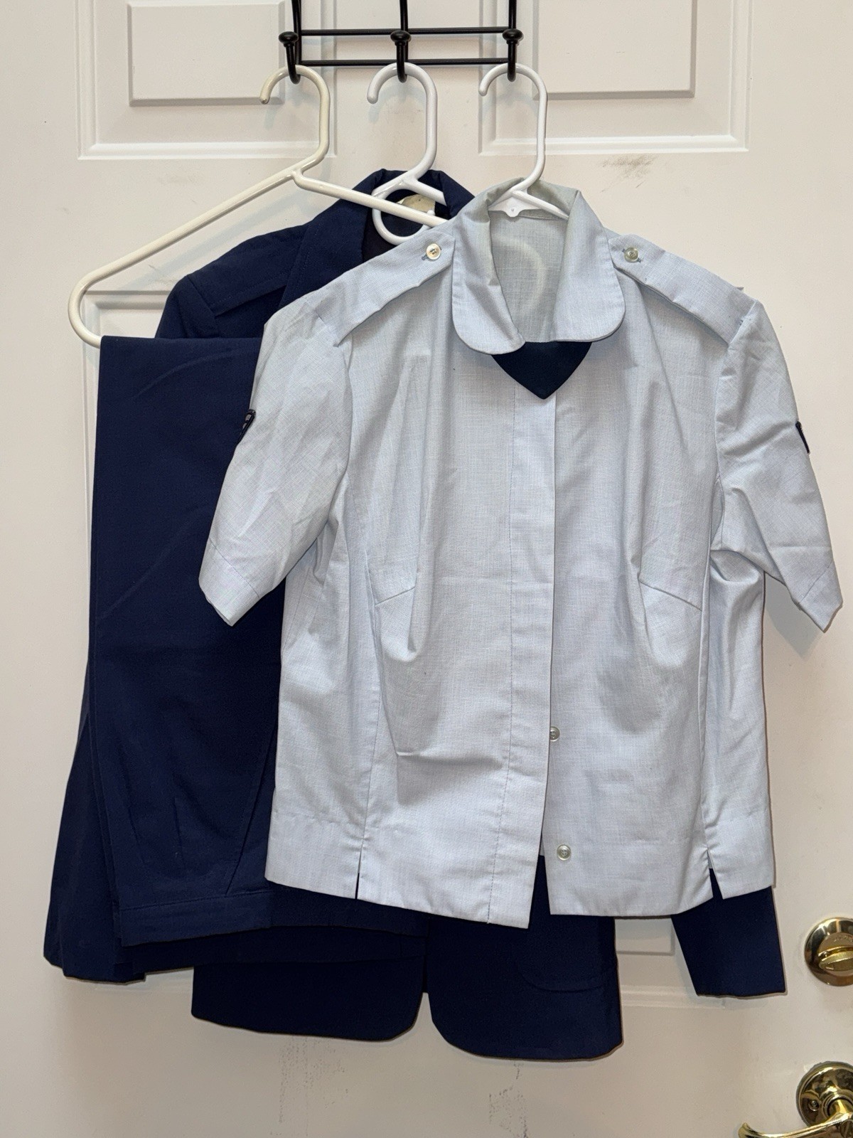 Vintage 80’s Women’s 12 USAF Dress Blues = Jacket Slacks Shirt Tie Hat