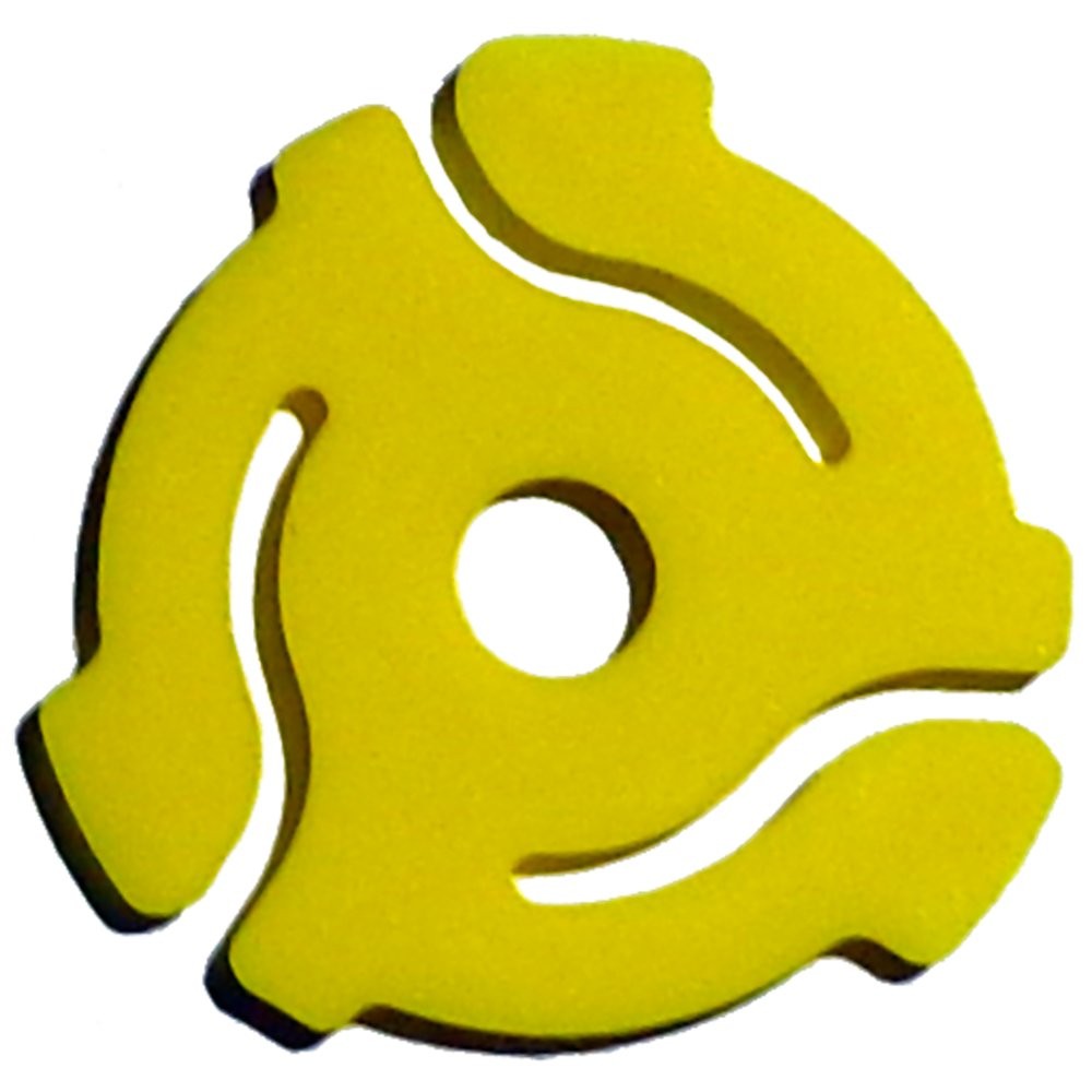 (10 Pack) TEN Yellow Plastic 45 RPM 7 Inch Vinyl Record Adaptor - 7"