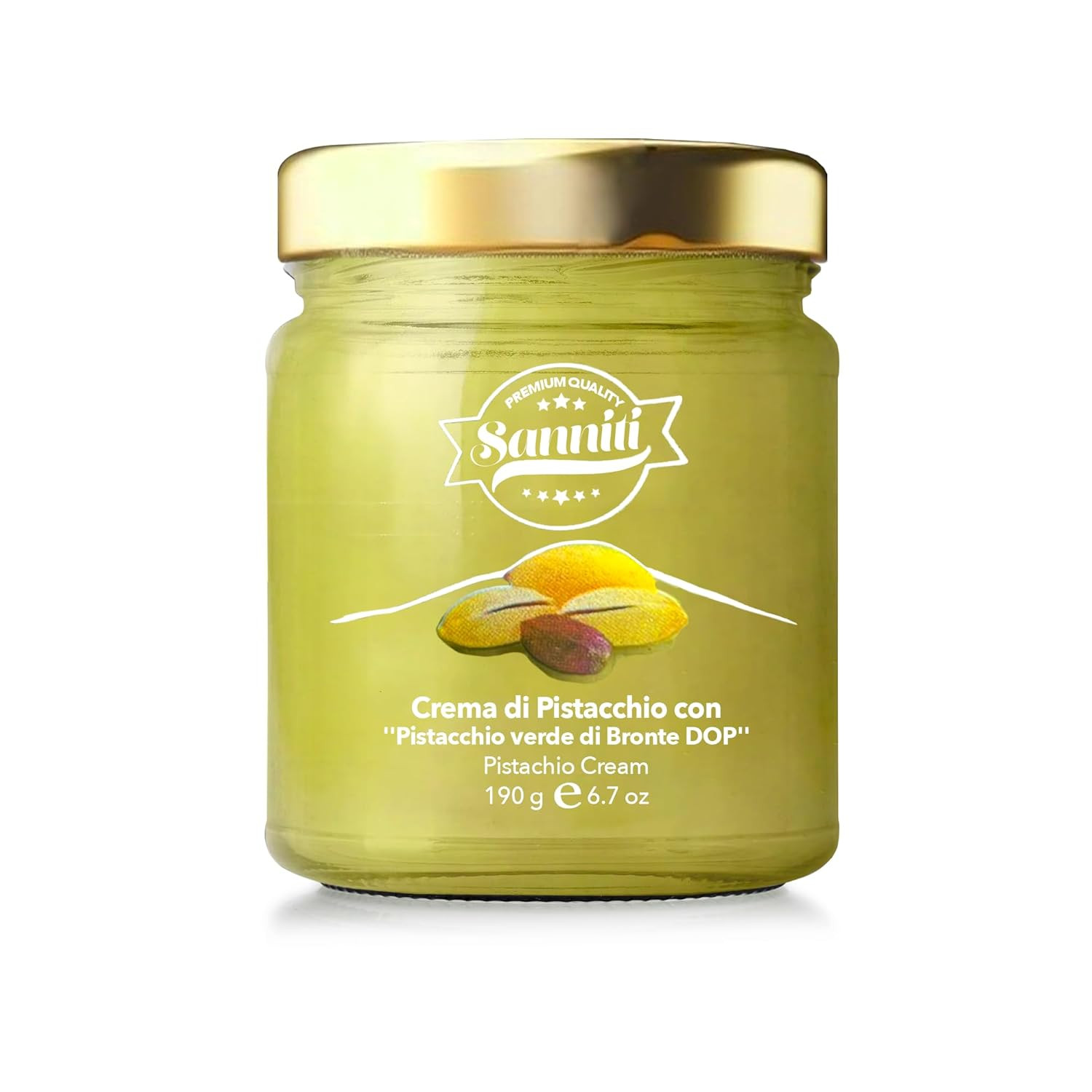 Marullo Sicilian Pistachio Spread Crema di Pistacchio Verde di Bronte DOP, 6.7 o