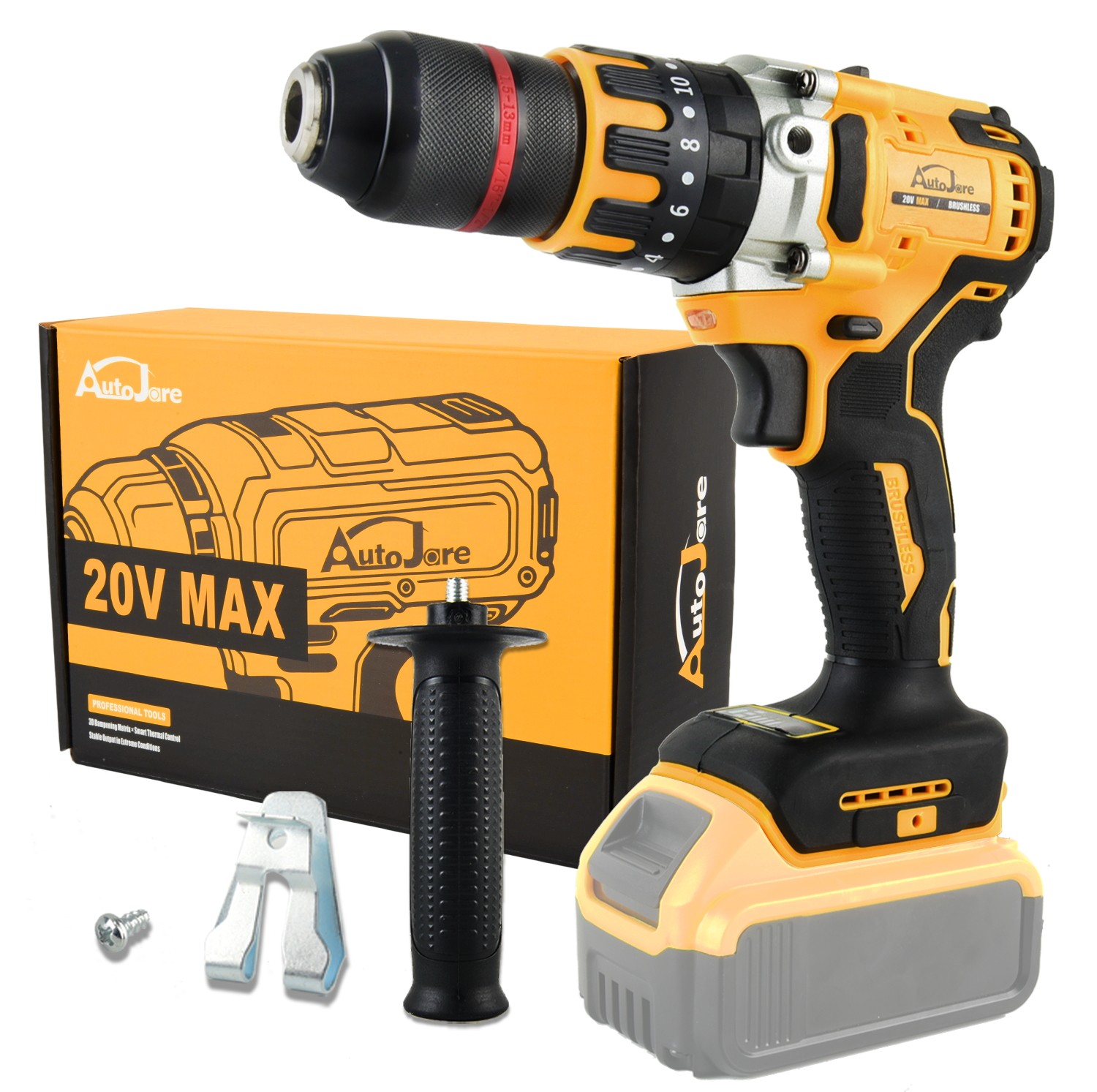 1/2" Brushless Cordless Drill Driver for Dewalt 20V Battery (TOOL ONLY)