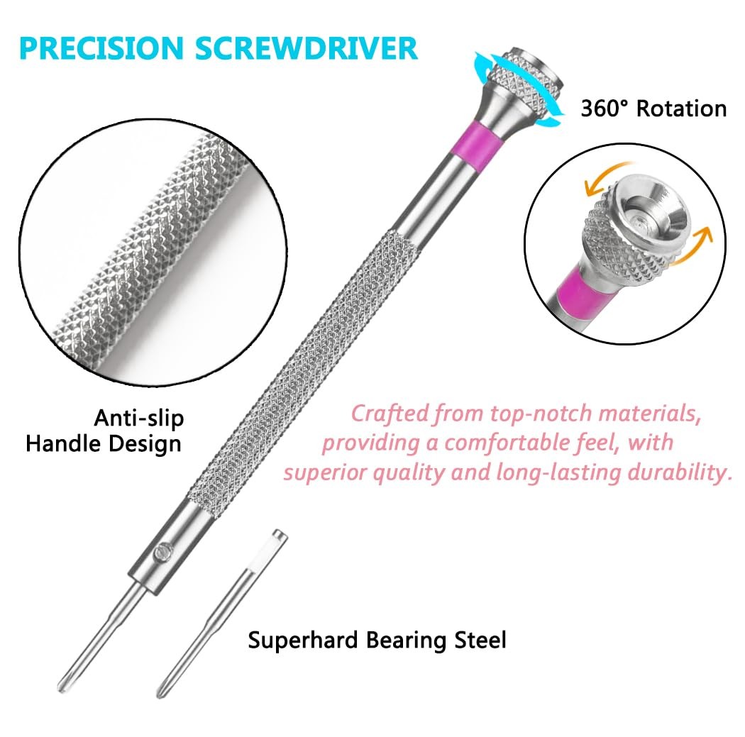 13PCS Professional Watch Screwdriver Set, BEBEEPOO Micro Precision Silver