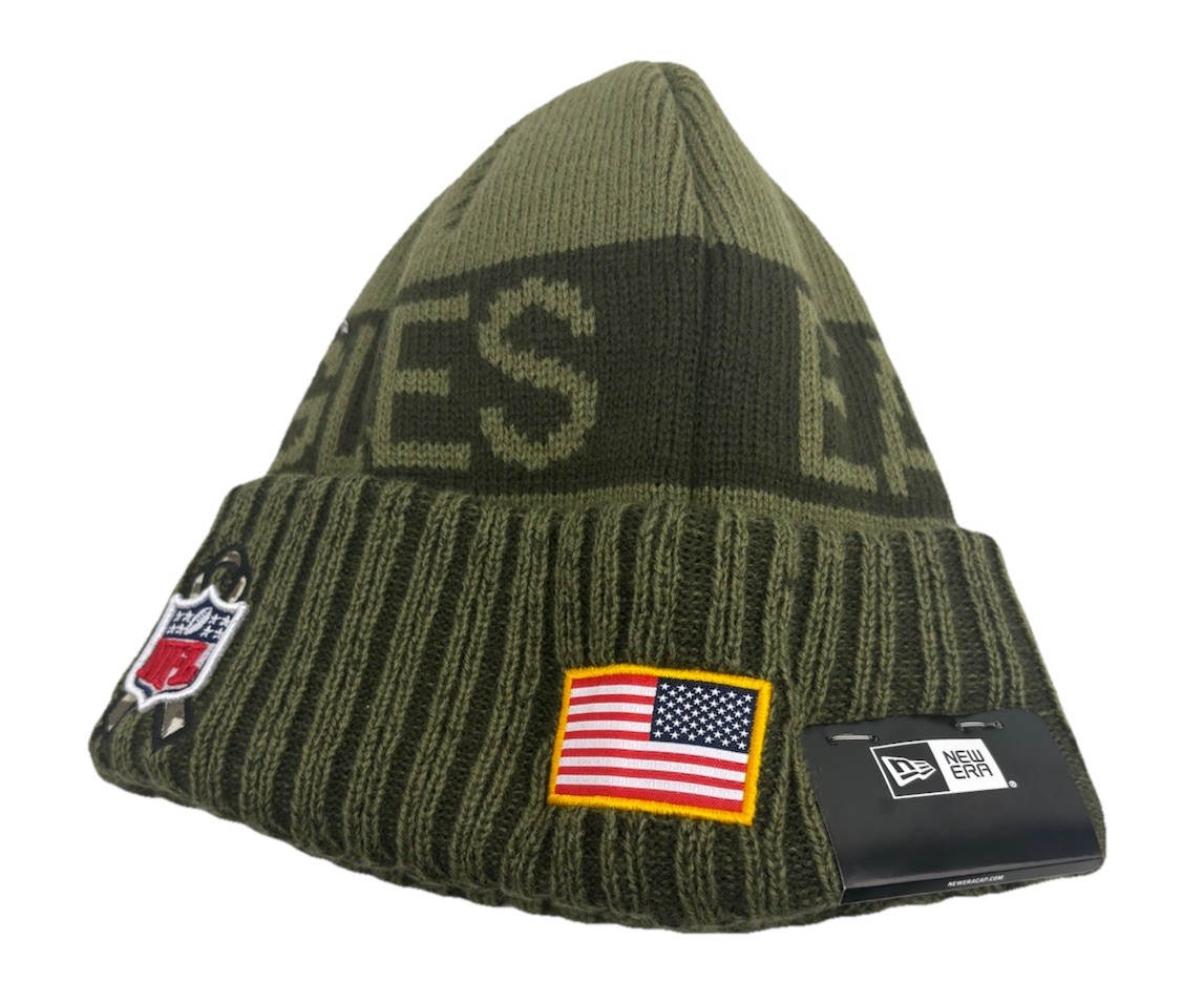 Philadelphia Eagles NFL 2025 Salute to Service New Era Winter Knit Beanie hat