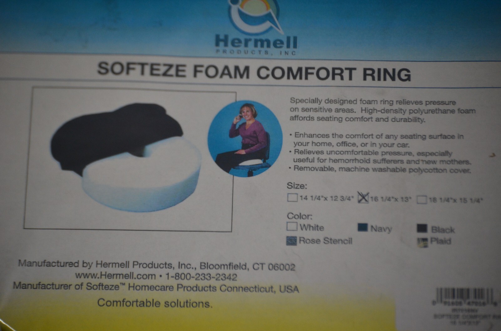 Hermell Softeze Foam Comfort Ring 16 1/4" X 13"
