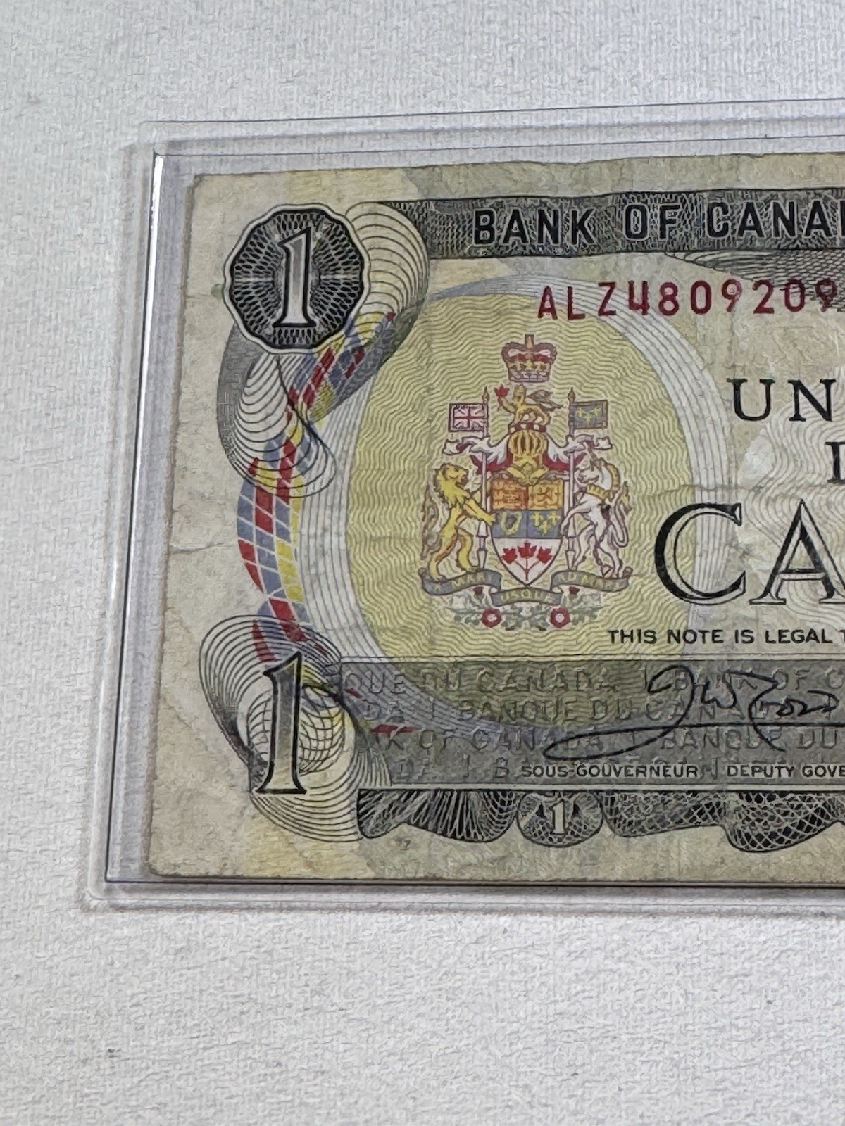 1973 Canada 1 Dollar Banknote Crow Bouey P# 85c
