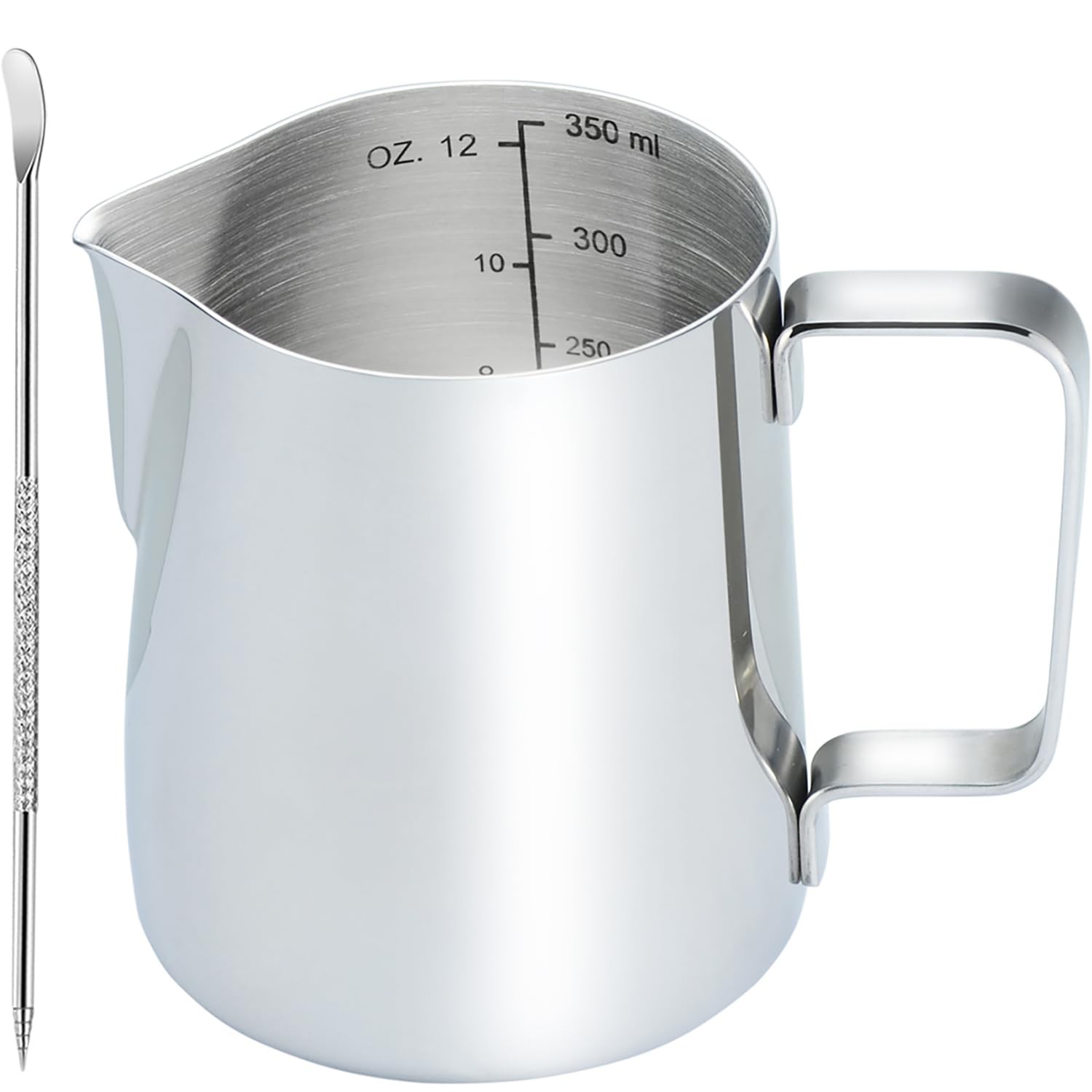 Stainless Steel Milk Frothing Pitcher 12 Oz Espresso Steaming Pitcher With Decor