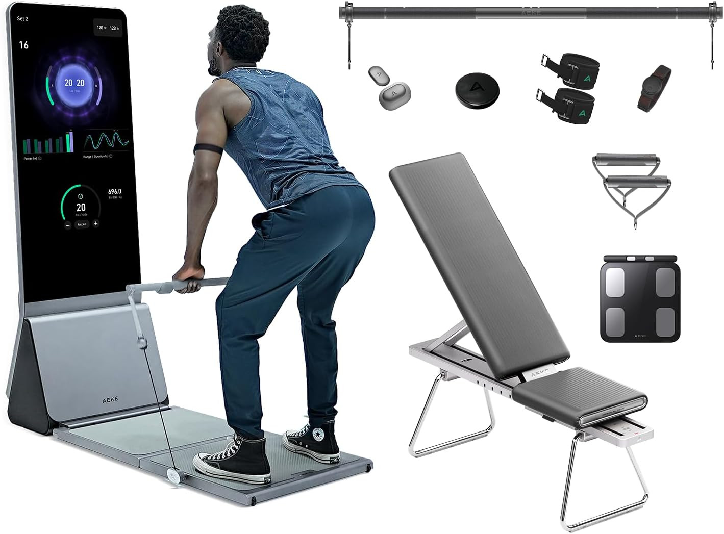 Smart Home Gym System- Fitness Mirror K1: Ai-Powered All-In-One Fitness Machine