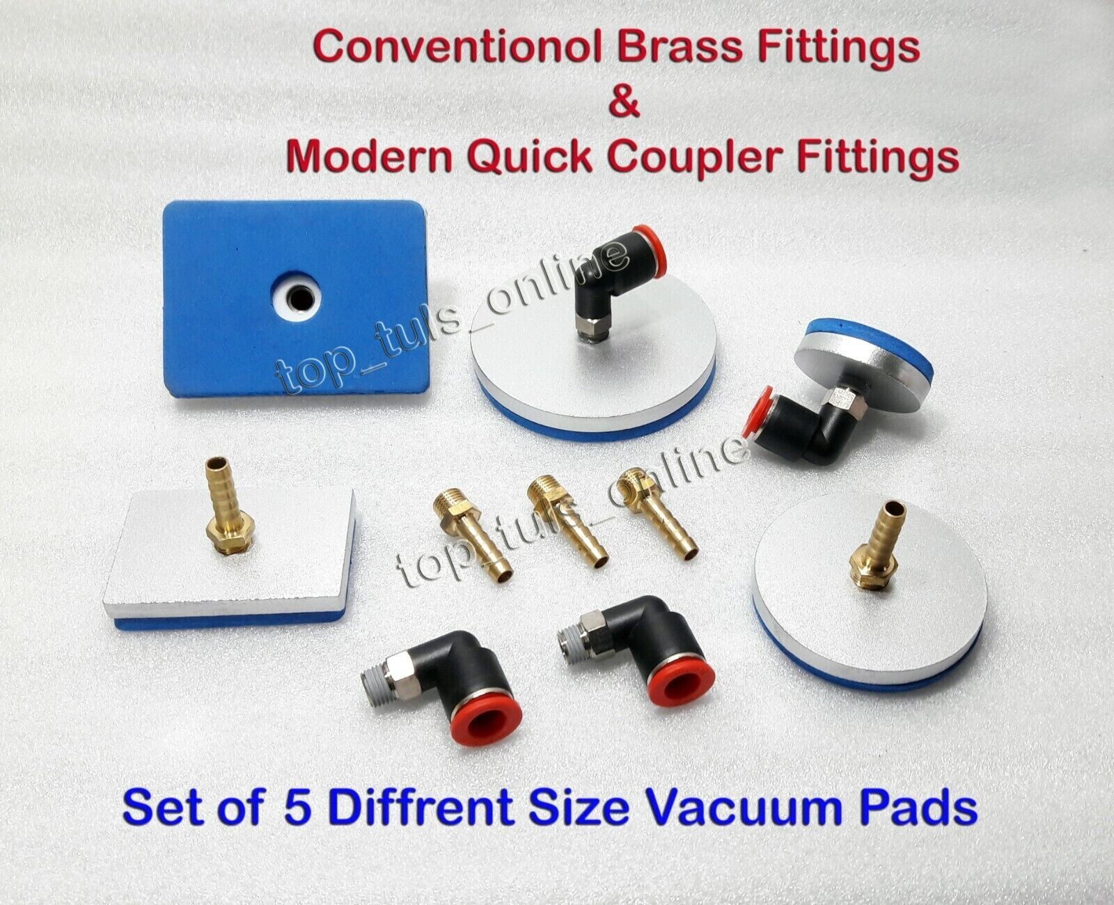 5x Valve Seat Vacuum PADS Kit 5x Quick Couple + 5x Brass Fittings TARRIF PAID