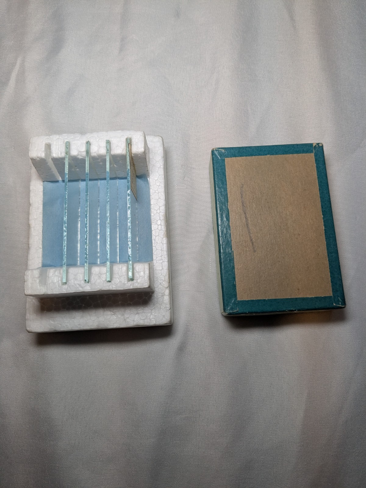 Vintage Microscope Slides (No Microscope) In A Metal Tin