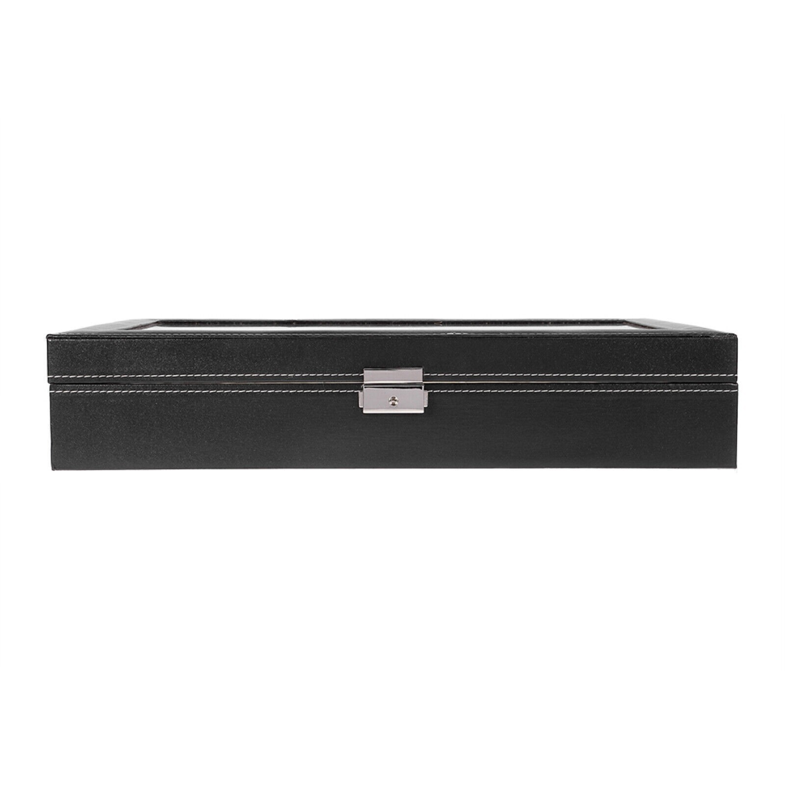 24 Slots Watch Box PU Leather Watch Case Organizer Watch Display Case Lockable A