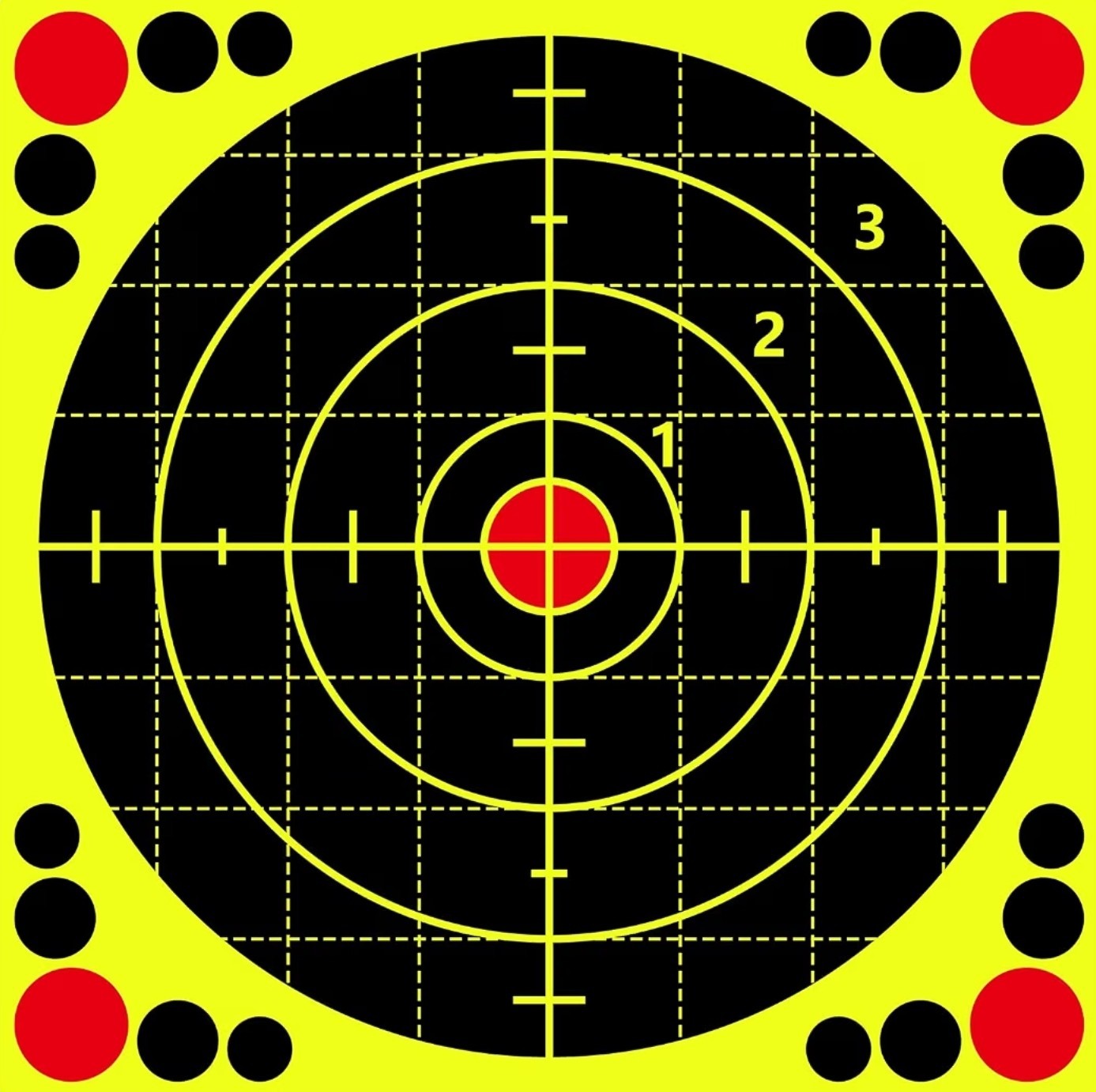 30 Pcs 8x8 Inch Reactive Shooting Targets, Splatter Adhesive, Yellow