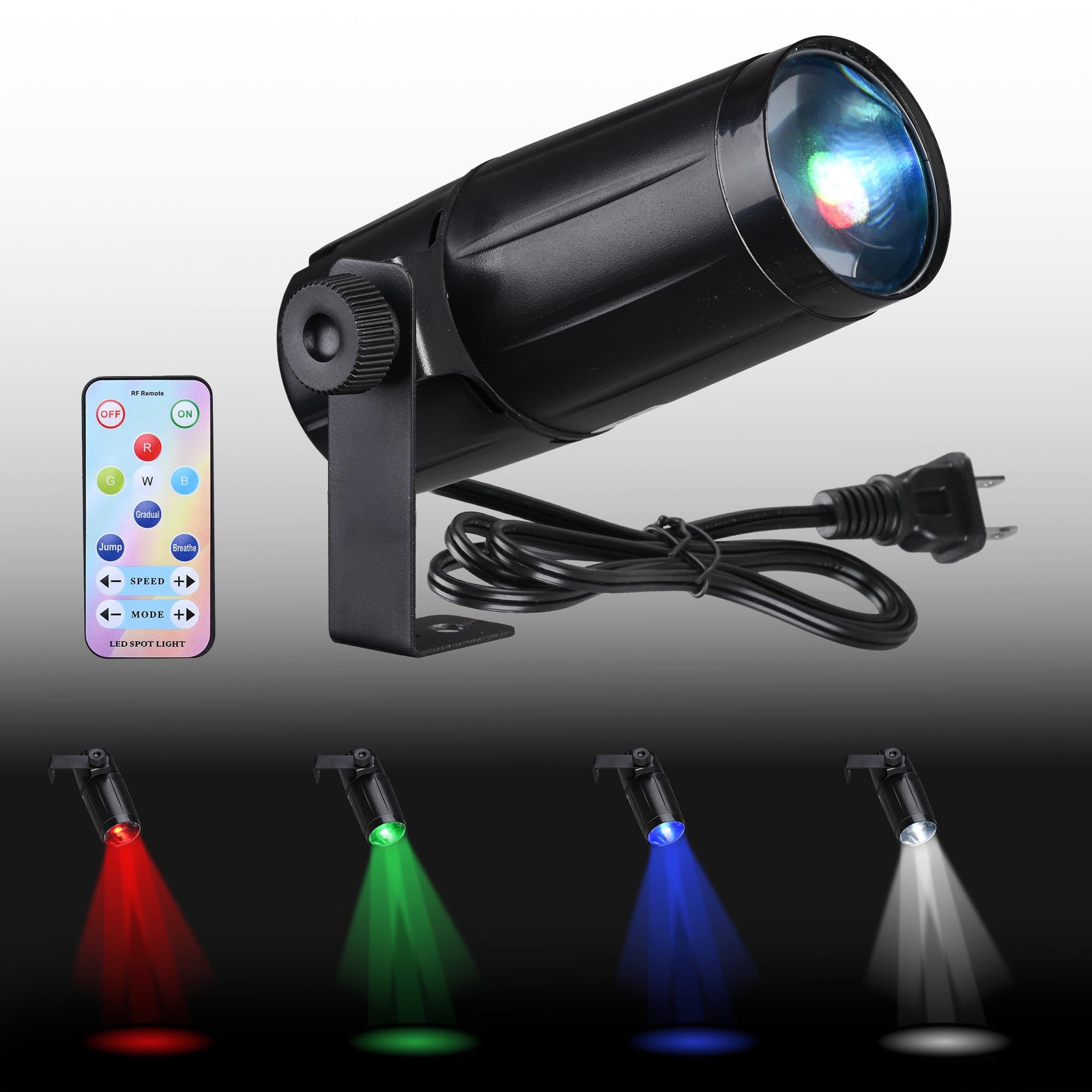 Yescom RGBW Disco Ball Spotlight Pinspot Stage Effect Light Party DJ Club