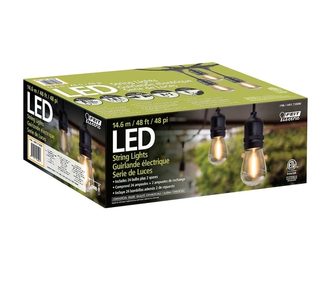 Feit Electric 48FT LED Filament String Lights Outdoor Patio