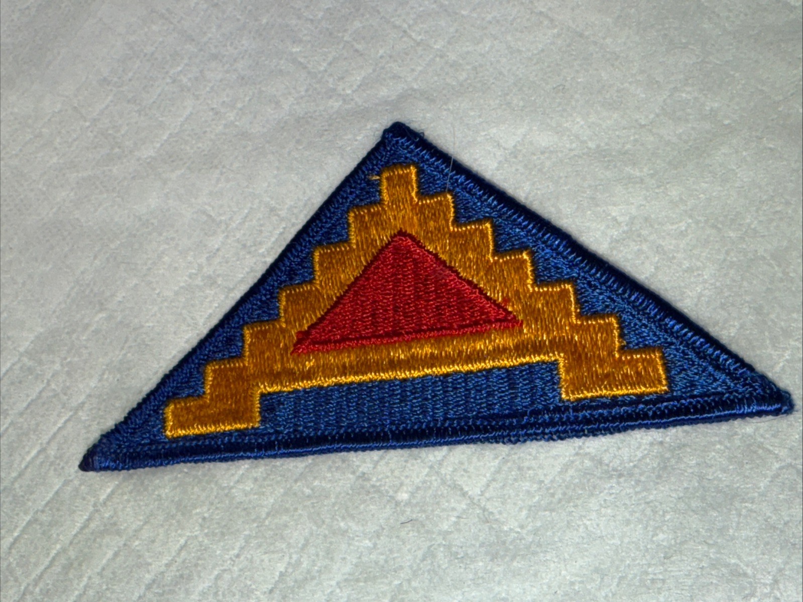 Military 7th Army Insignia Artillery Triangle Patch 'A' Blue Gold Red #426