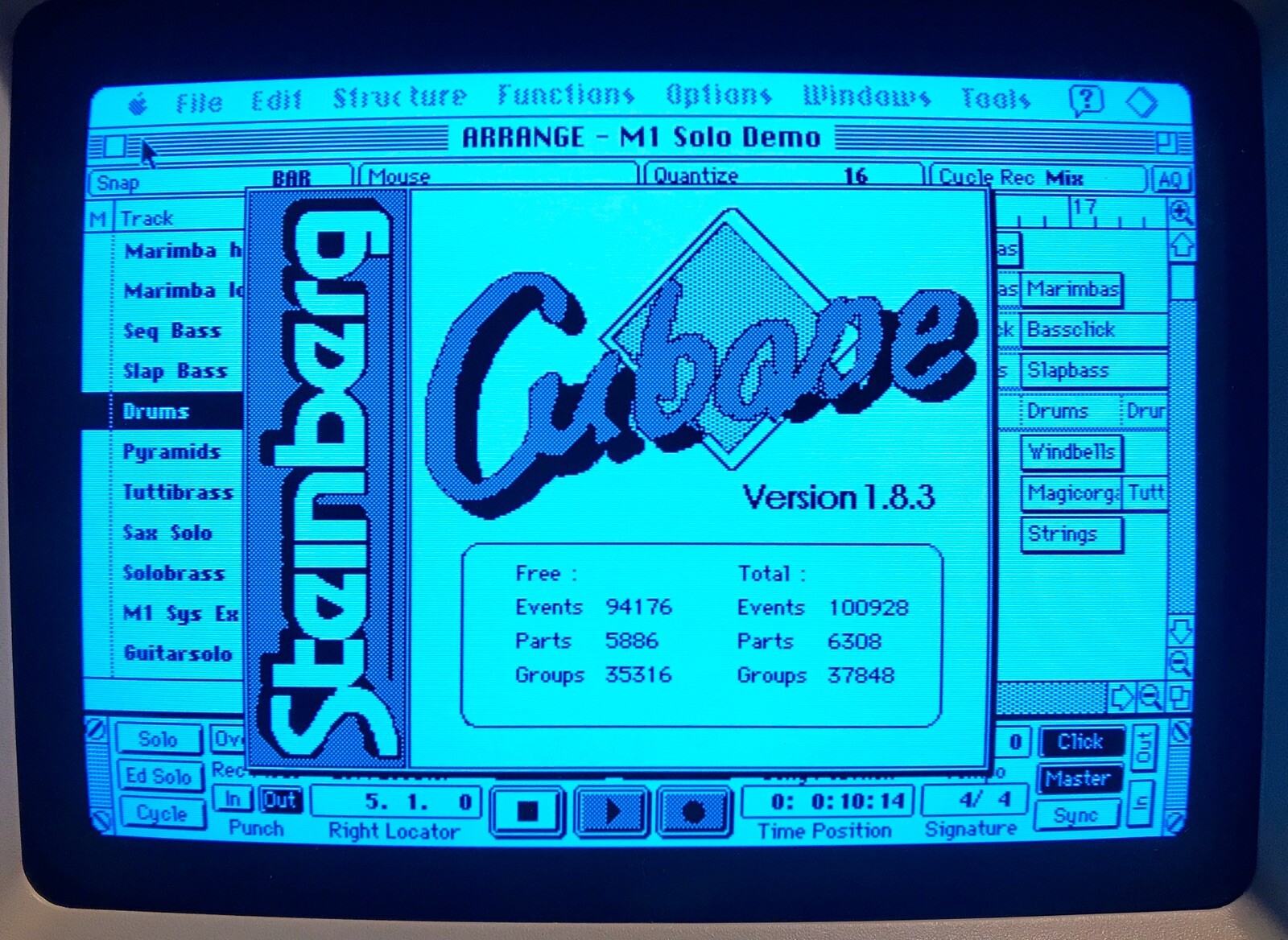 Cubase v.1.8.3 for Macintosh, 1 Floppy 1.44 Mb