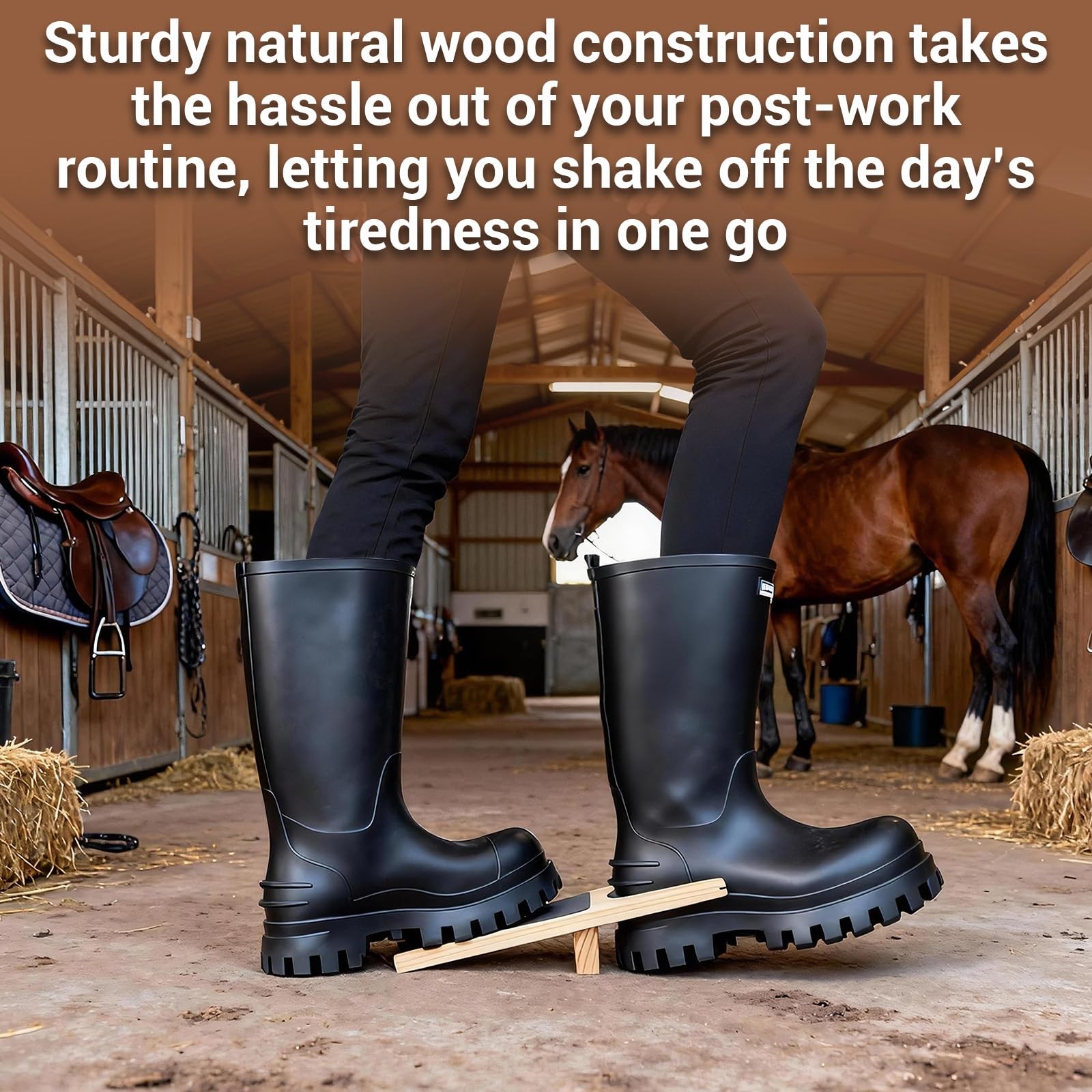 Boot Jack - Solid Wood Boot Remover for Cowboy Boots, Effortlessly Remove Wor...