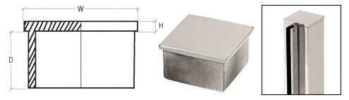CRL SA10BS Brushed Stainless 1-1/2" Square Flat End Cap