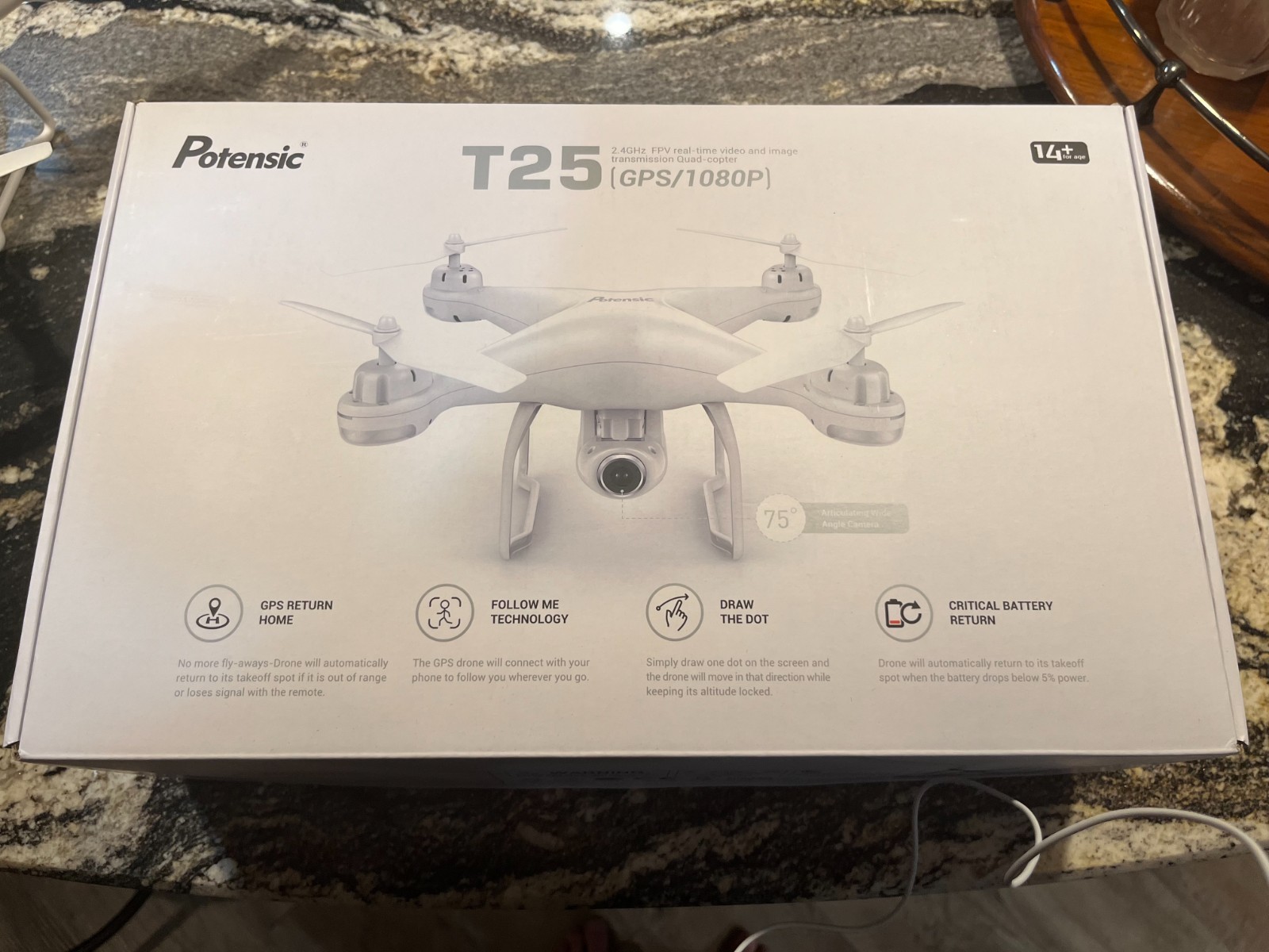 Potensic T25 1080p HD GPS Video Drone White Tested Working Excellent Condition!