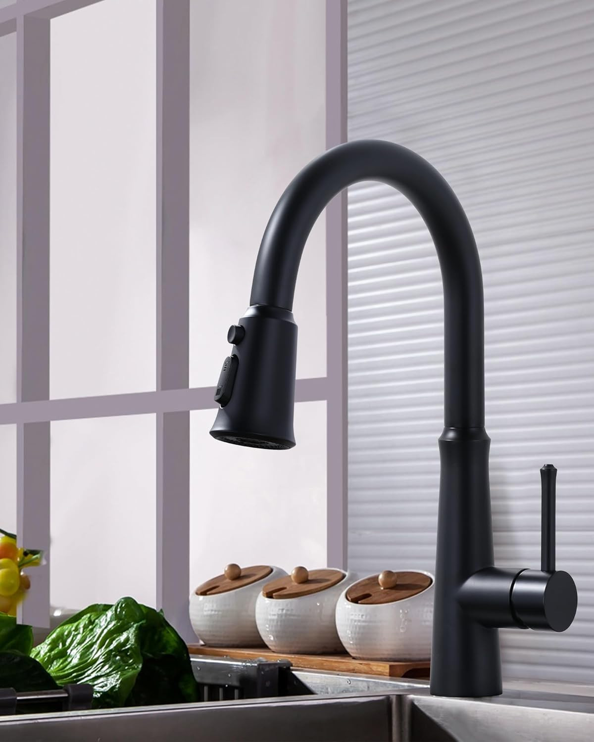 WOWOW Kitchen Faucet Head Replacement, 3 Function Pull down Faucet Sprayer Head