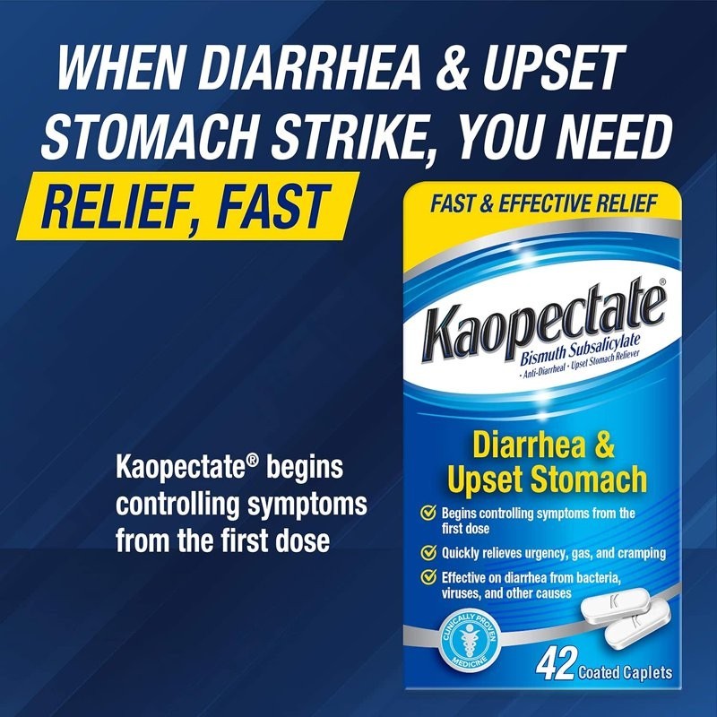 Kaopectate Multi-Symptom Relief Antidiarrheal Upset Stomach 42 Count(2 PACK)