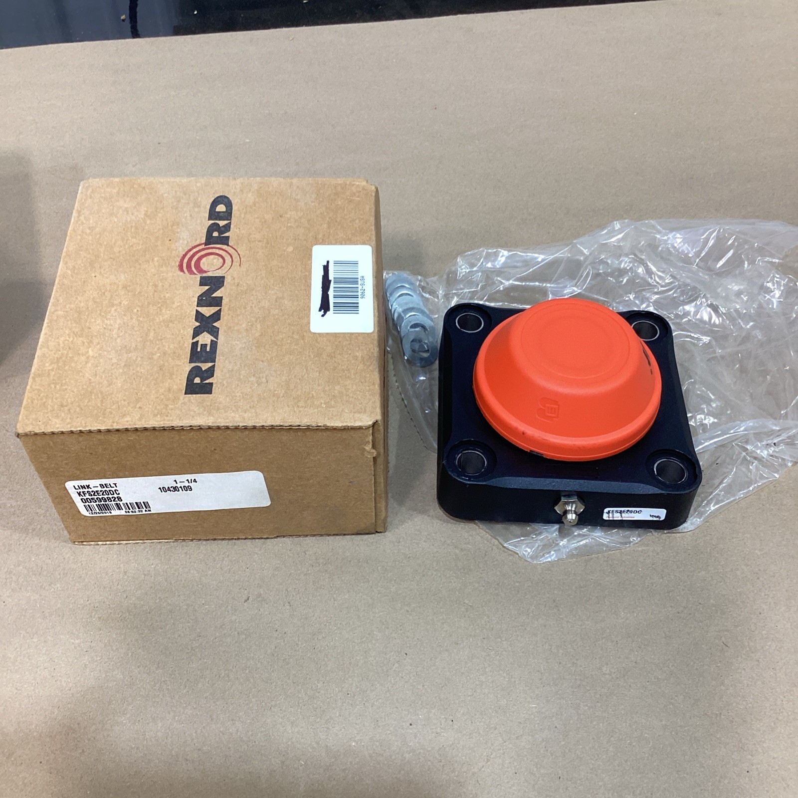 Rexnord Link-Belt KFS2E20DC, 1-1/4", 4-Bolt, Flange Bearing, Polymer Housing