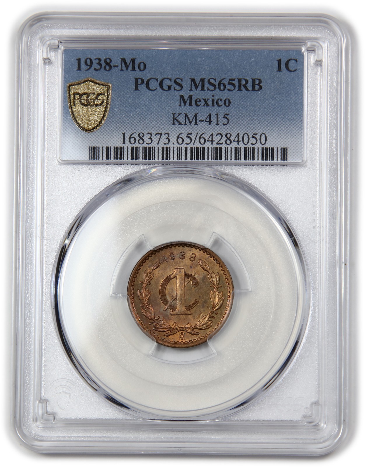 1938 Mo PCGS MS65 RB Red Brown - Mexico 1 One Centavo 1c KM-415 Coin #62350A