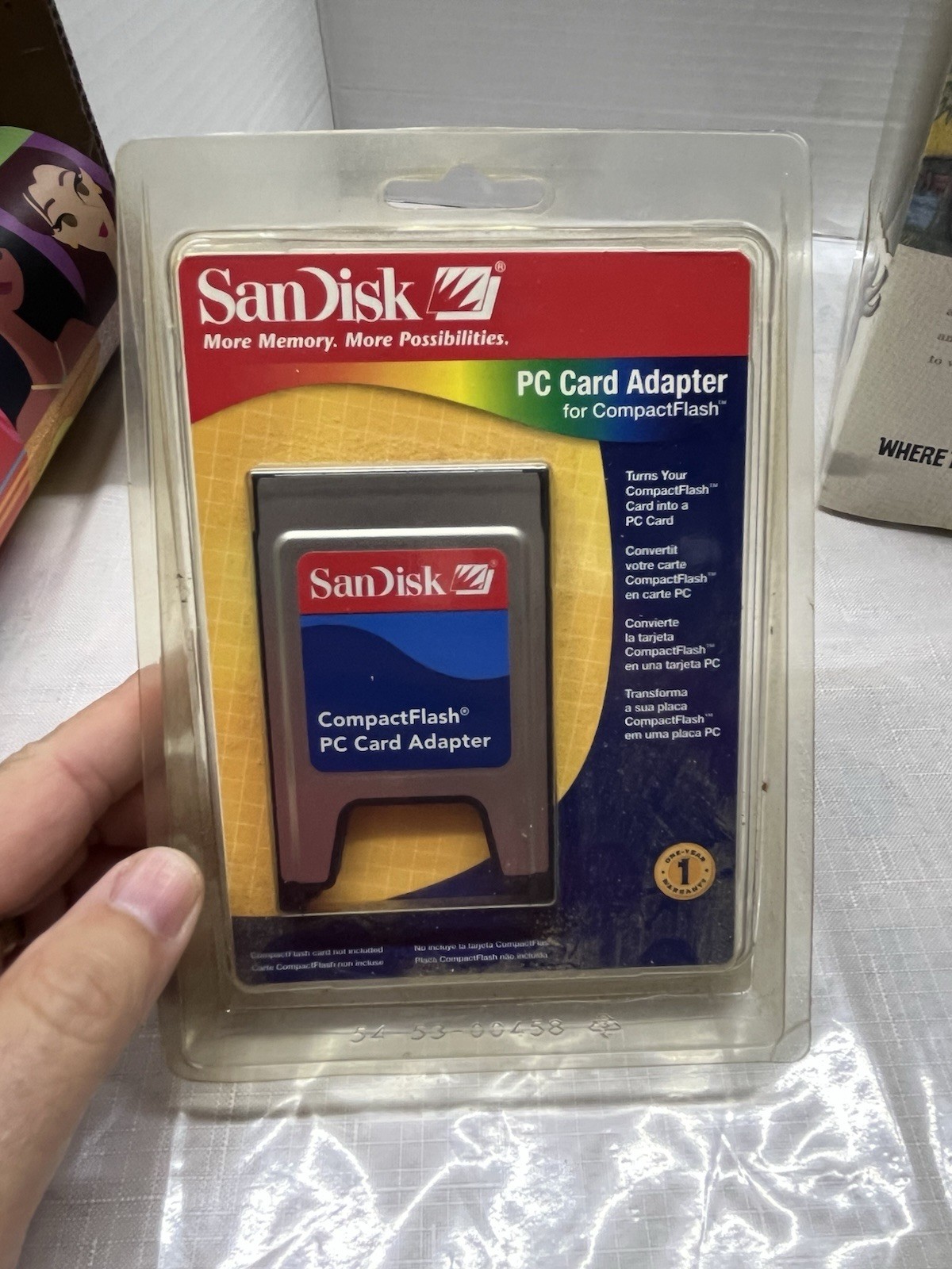 SanDisk PC Card Adapter for CompactFlash SDCF-38 PCMCIA Memory Card Reader NEW