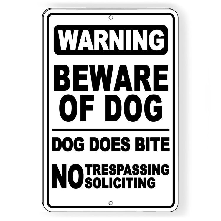 Dog Will Bite Beware Of Dog Metal Sign 8" x 12" Security Attack Keep Out Warning