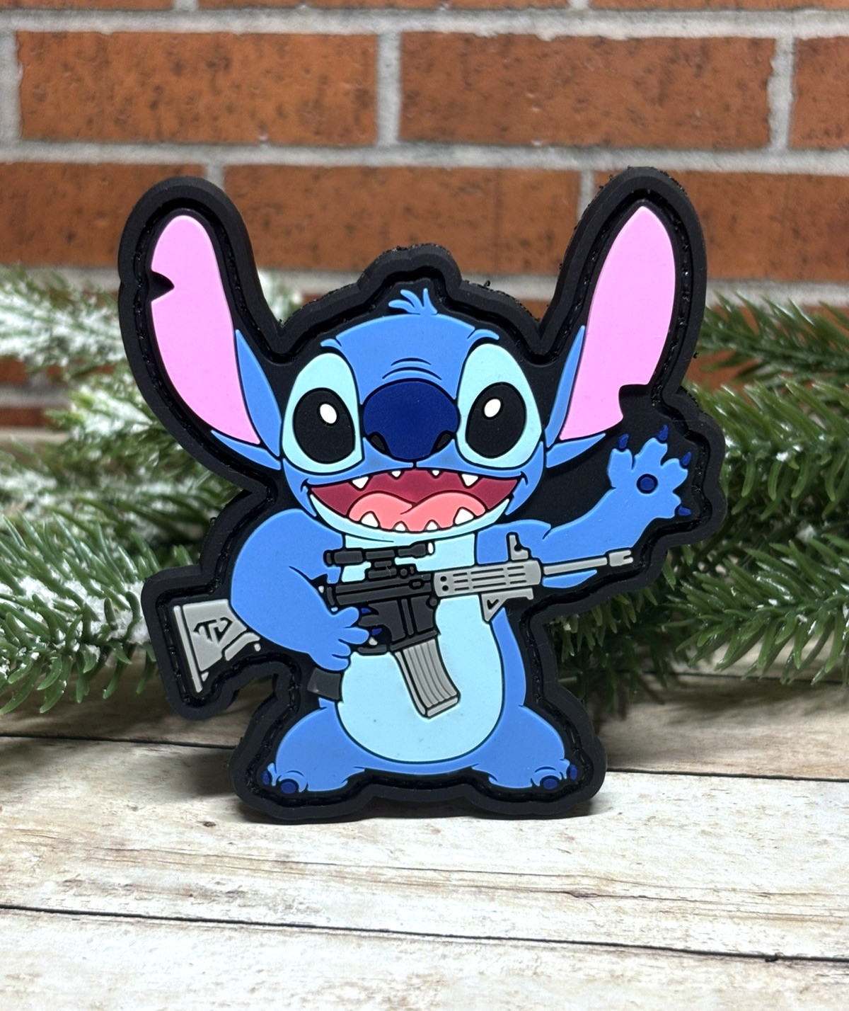 PVC Tactical Patch- Stitch Patch - Hook Backed Morale Gun Alien 626 Patch