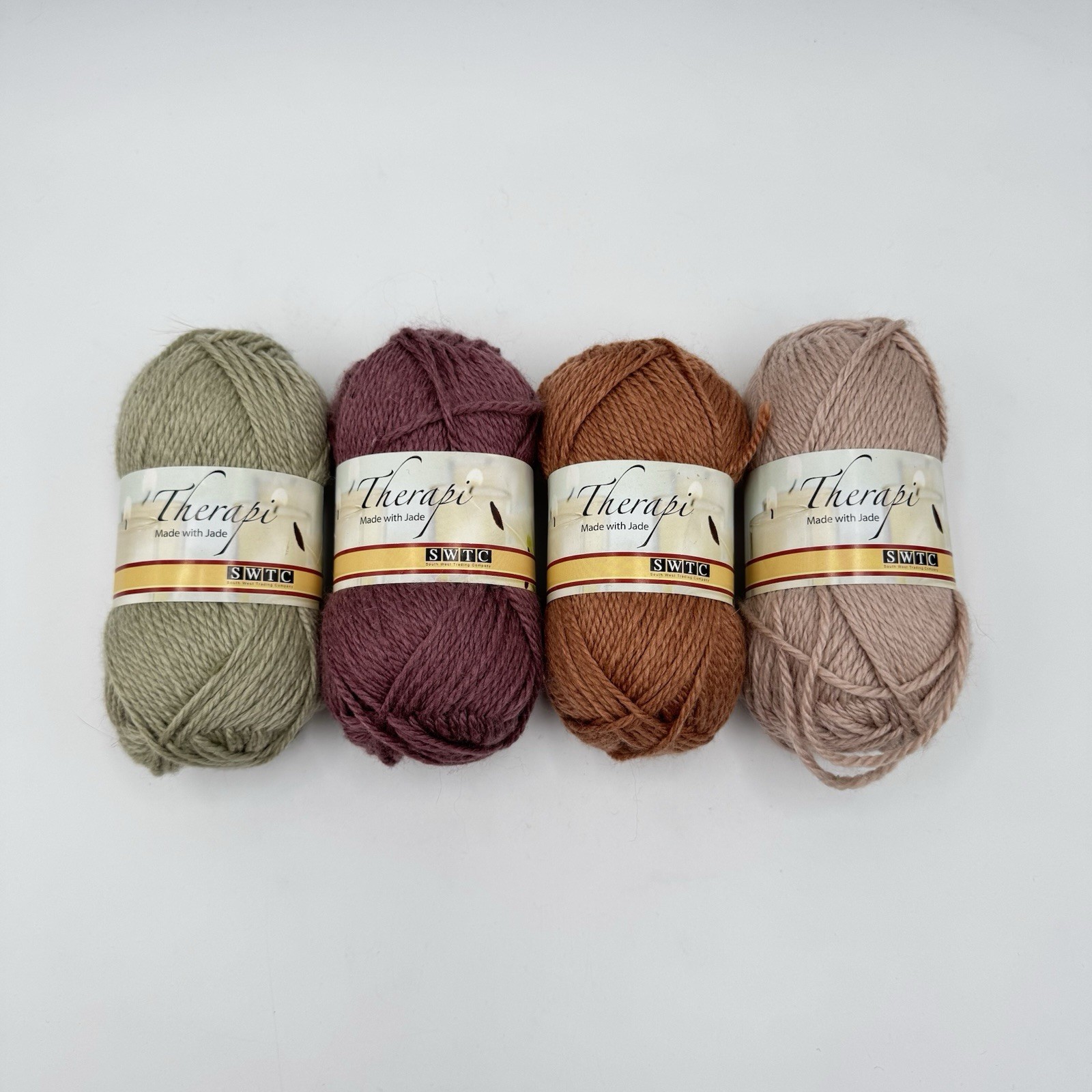SWTC Therapi Yarns Wool Blend 4 Colors 50g Skeins #537 #549 #527 #542