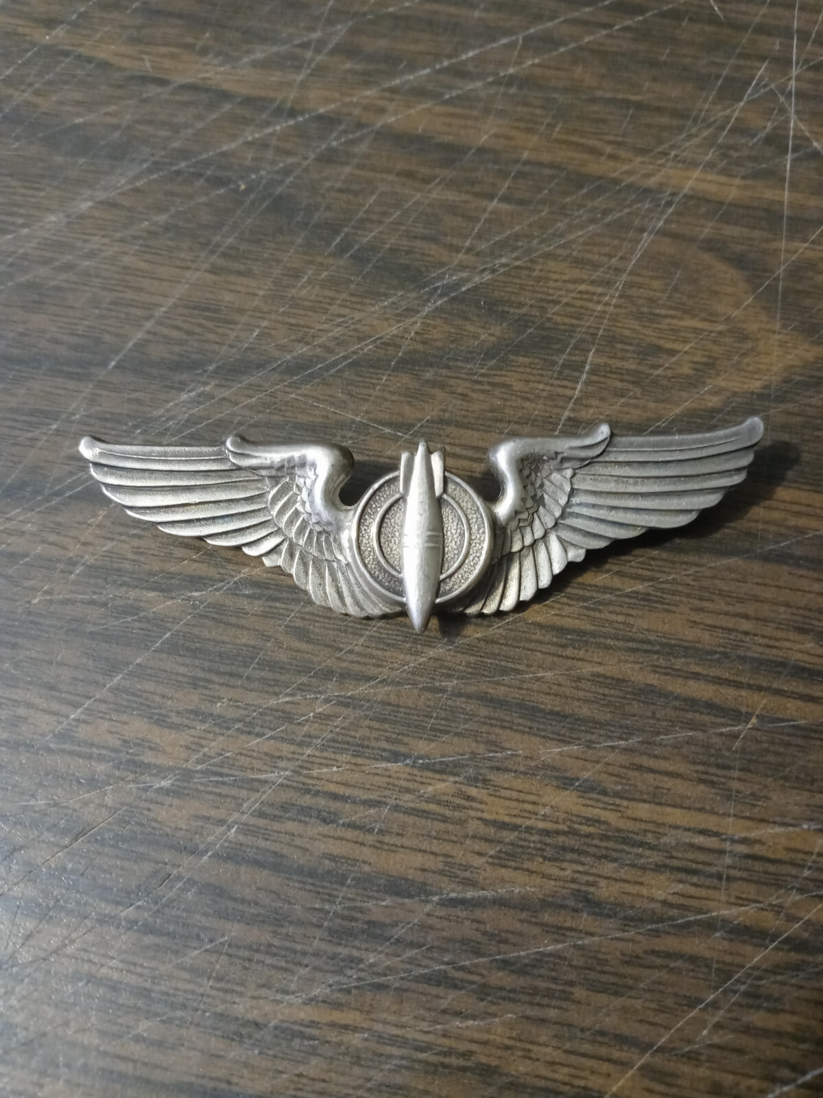 Vintage US Air Force Bombardier 2 Pieces Heavy Full Size Wings - Sterling