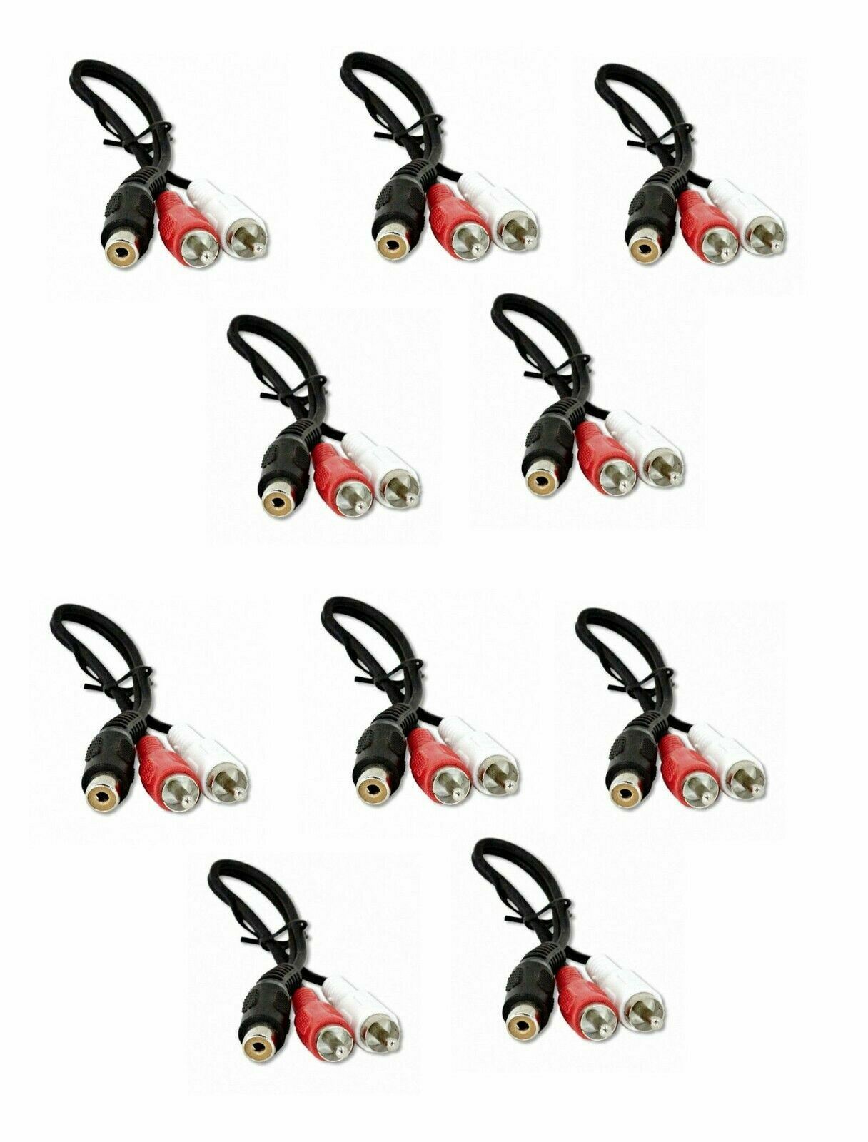 Qty: 10 IMC Audio RCA  Cable Y Adapter Splitter 1 Female to 2 Male Plug 10 Pcs