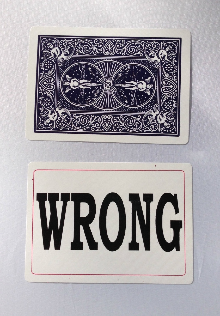 2 WRONG AGAIN BICYCLE PLAYING CARDS Magic Trick Close Up Packet Set Funny Gag