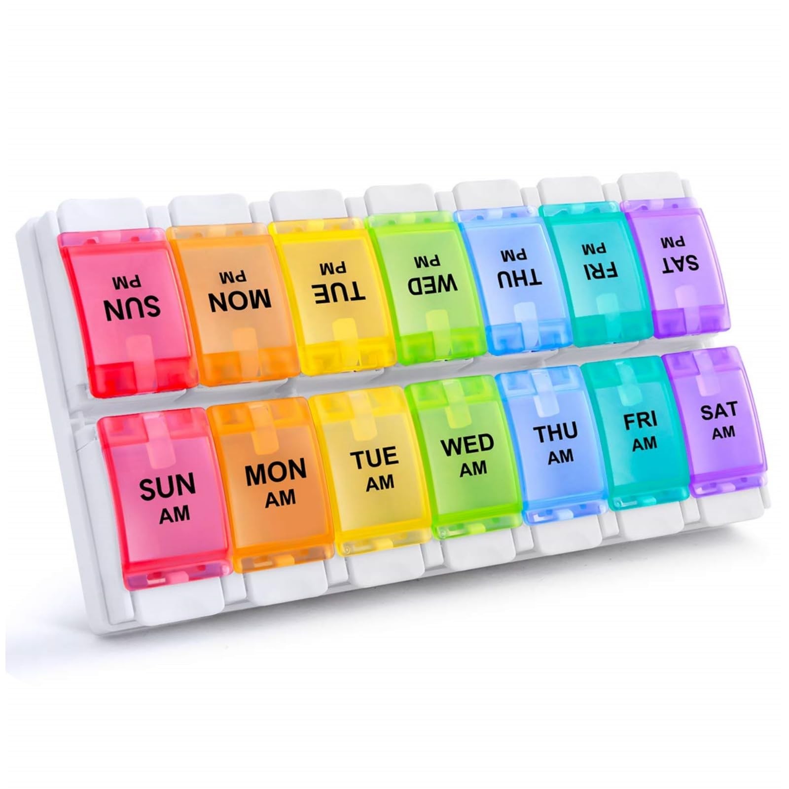 Sukuos AM PM Weekly Pill Organizer 2 Times A Day, Large Daily Pill Box Case 7...