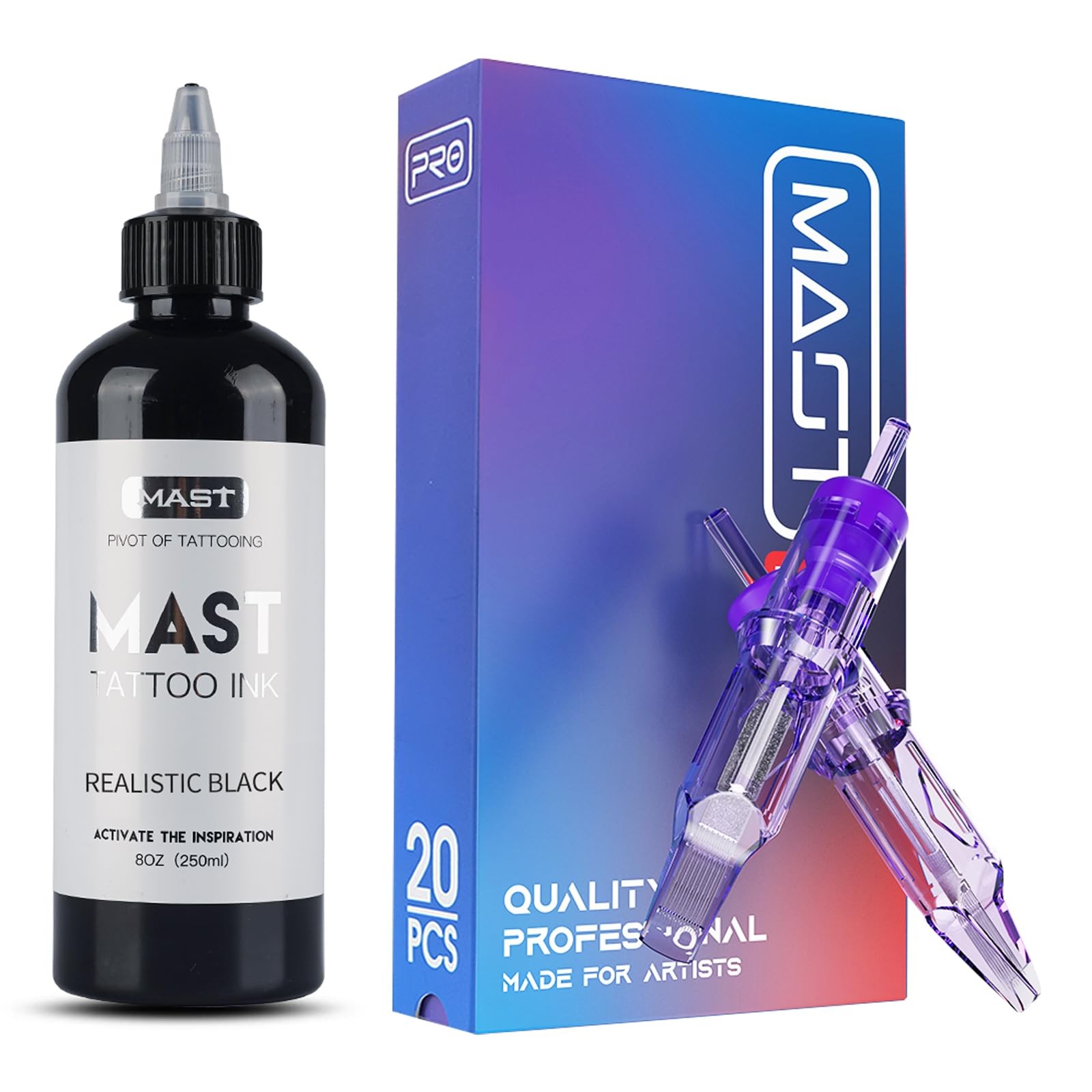 Mast Pro Tattoo Cartridges 1003RL 20Pcs Disposable Needles Triple Black black
