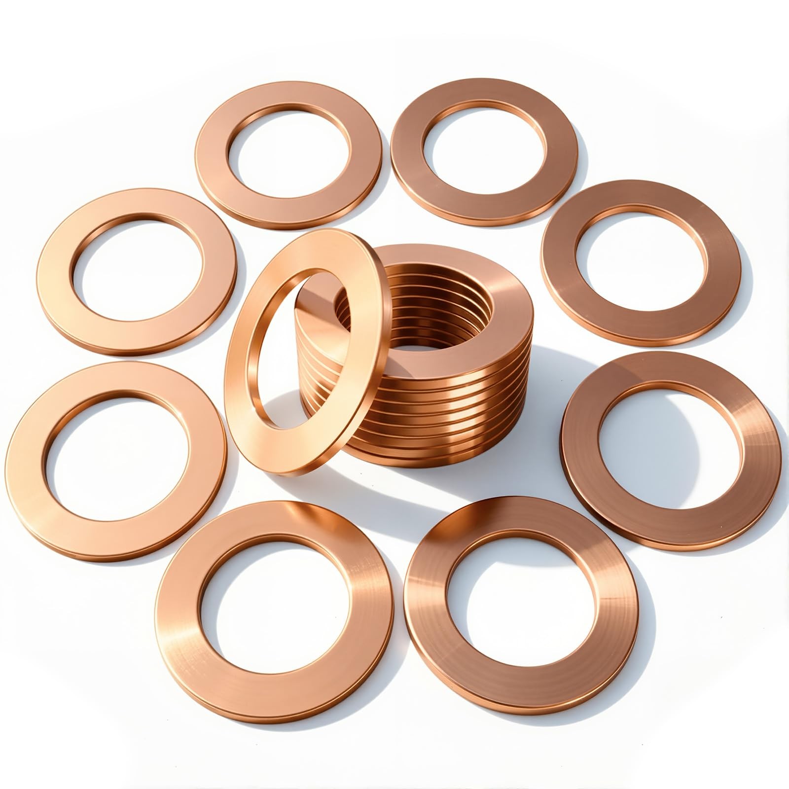 15 PCS Dcoecue Oil Drain Plug Gasket Washer, M14 Copper Crush 0.78 inches