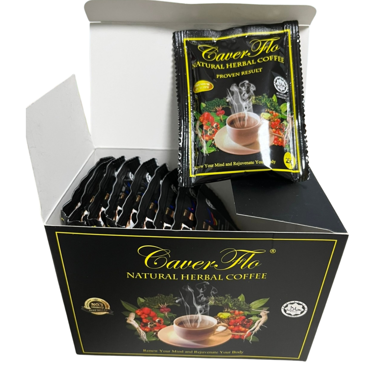 4 Boxes Organic Herbal Coffee 25g(4x10 Sachets) Natural Stamina & Energy Booster
