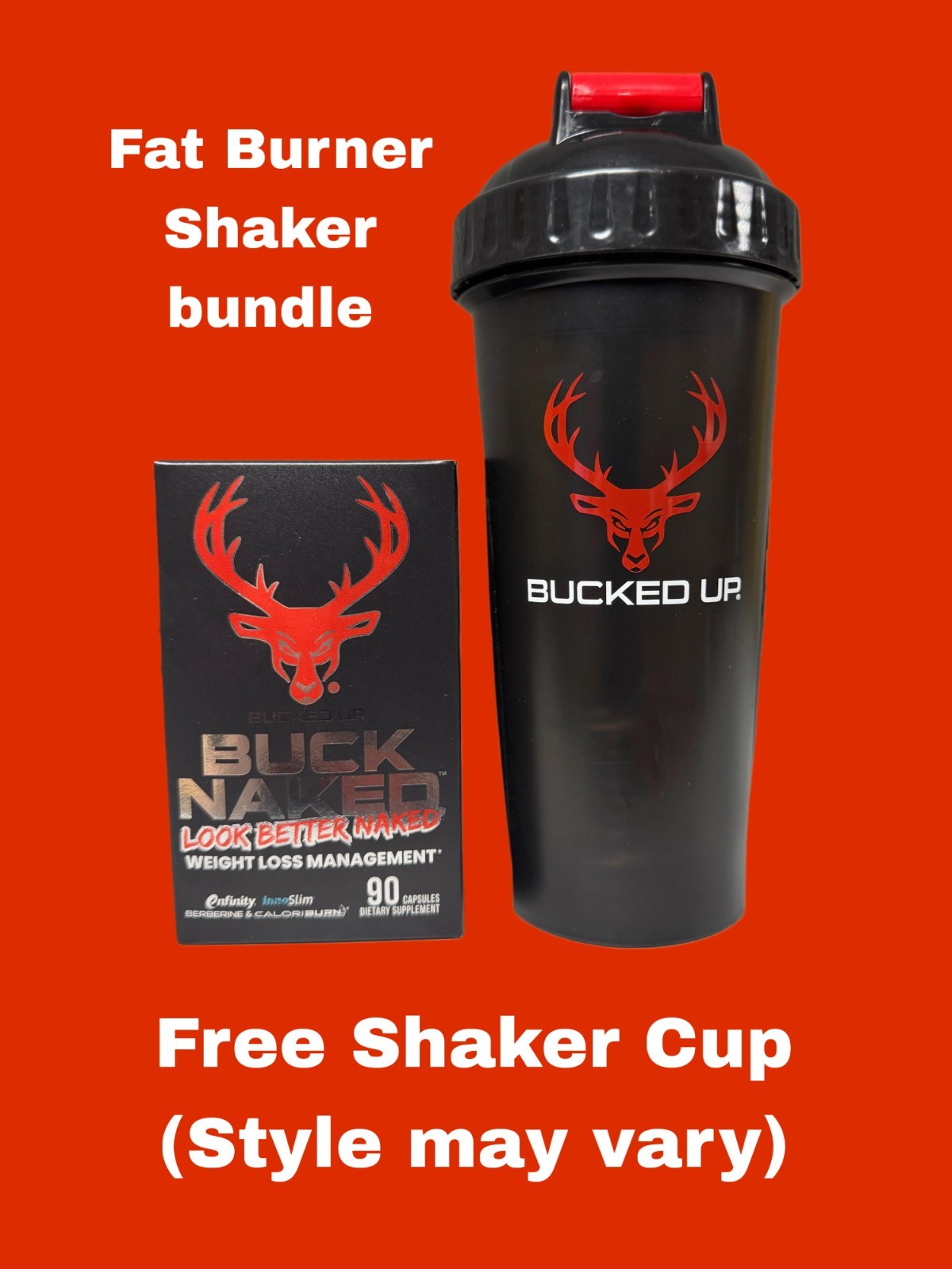 Bucked Up Bucked Naked Fat Burner 90 Caps Weight Loss Thermogenic + Free Shaker