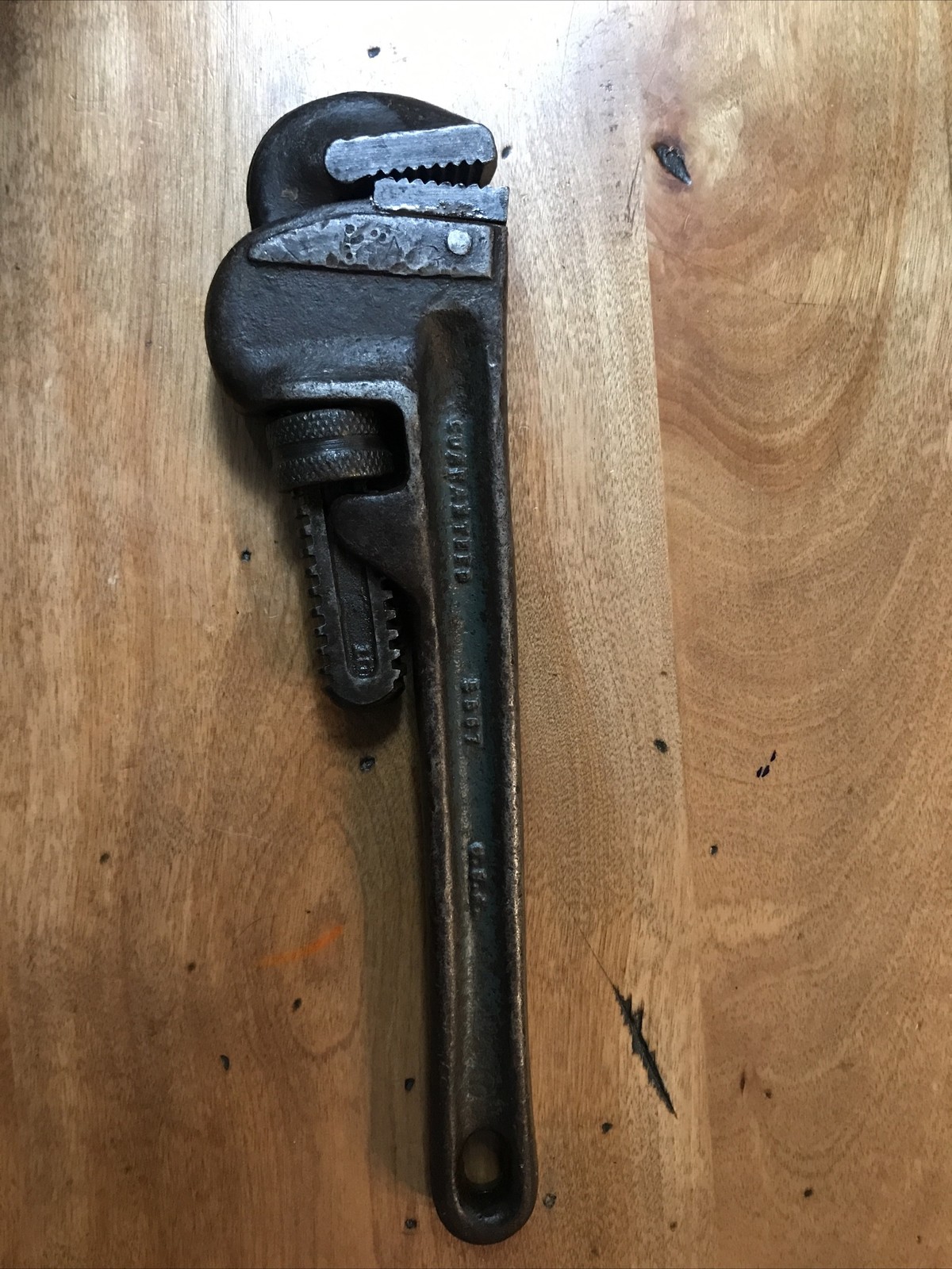 Vintage 1950's Craftsman 10" Pipe Wrench Heavy Duty Steel 5567 Made in USA