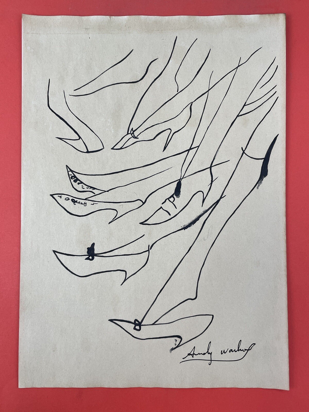 Andy warhol Drawing on paper (Handmade) signed and stamped