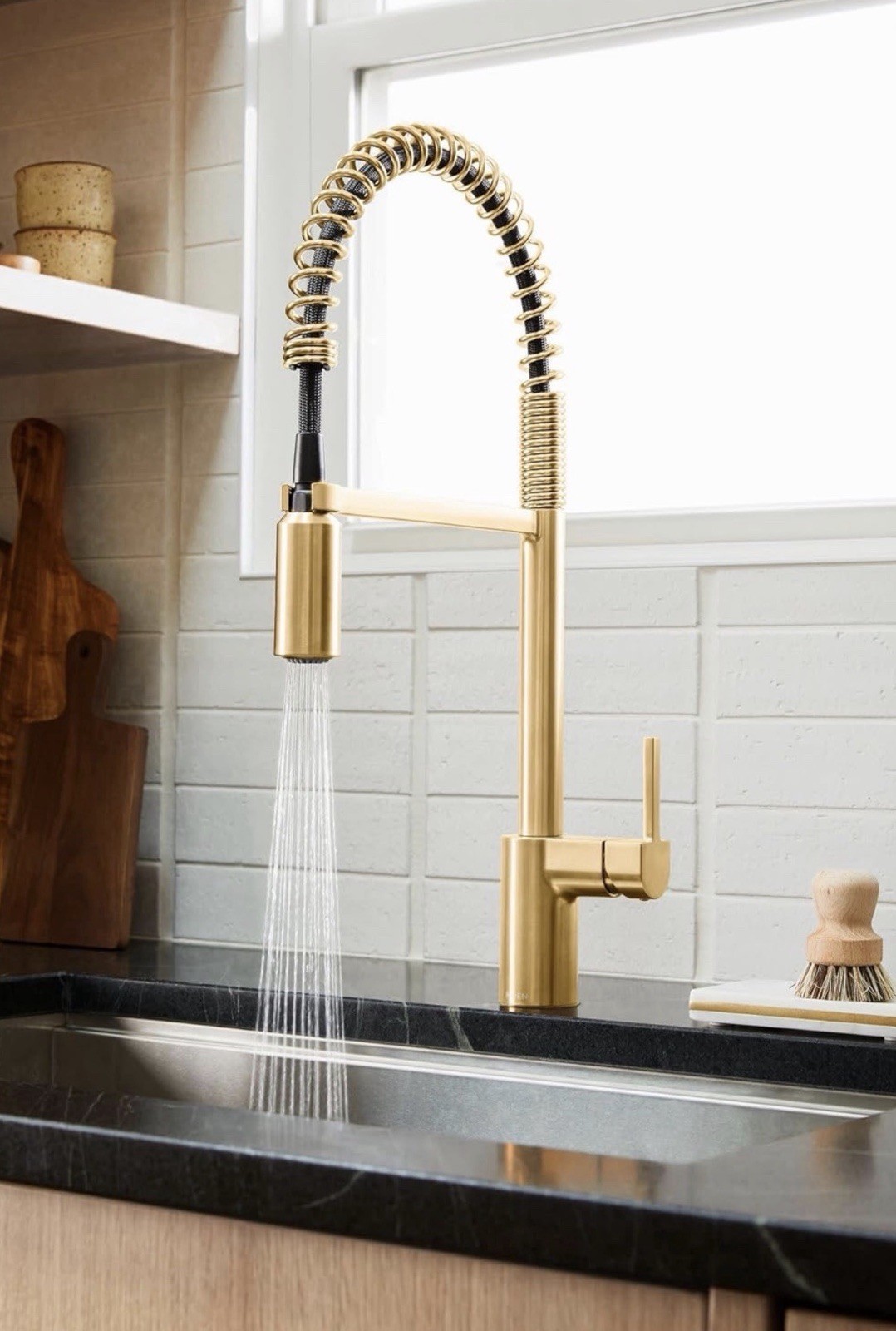 New Moen 5923BG Align One Handle Pulldown Kitchen Faucet - Brushed Gold
