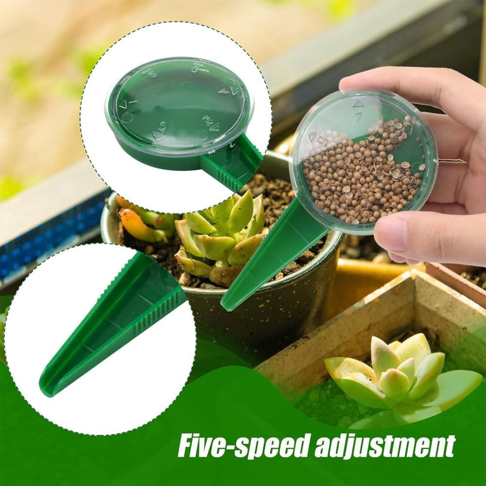 Seed Dispenser Sower Tool Set – 3 Pack Adjustable Garden Seeding Tools with 5 Se